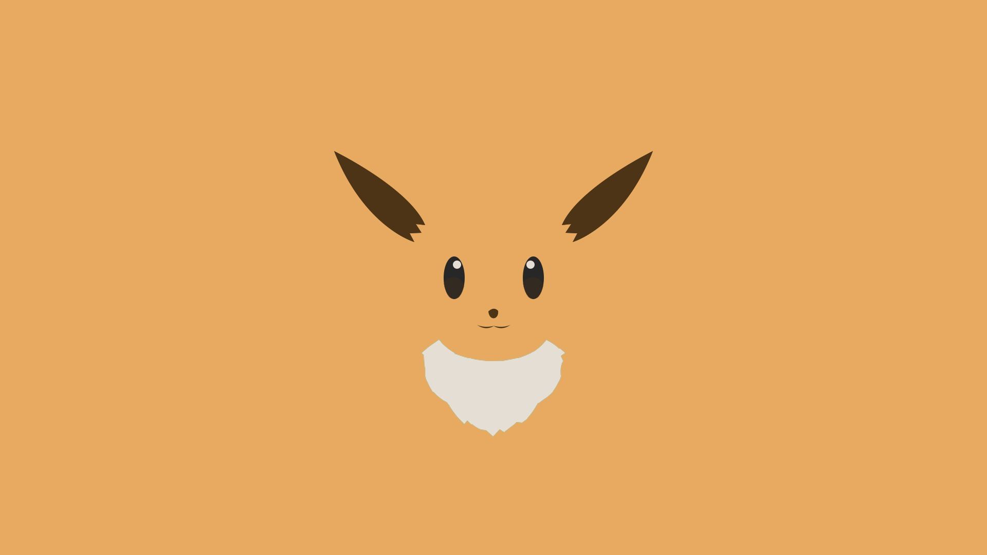 Eevee volto minimalista arancione, 1920x1080 1080p, Laptop