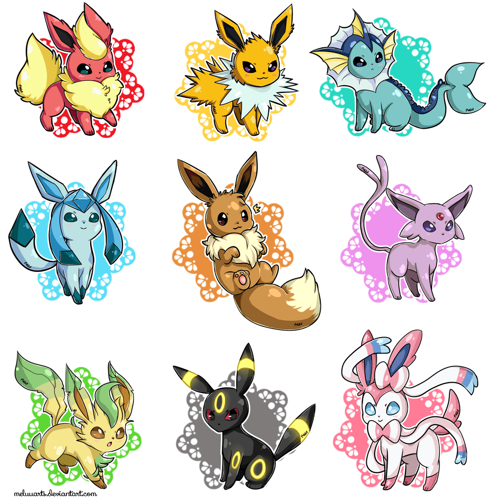 Evoluzioni di Eevee Pokémon, 1000x1014 Full HD Verticale, iPhone