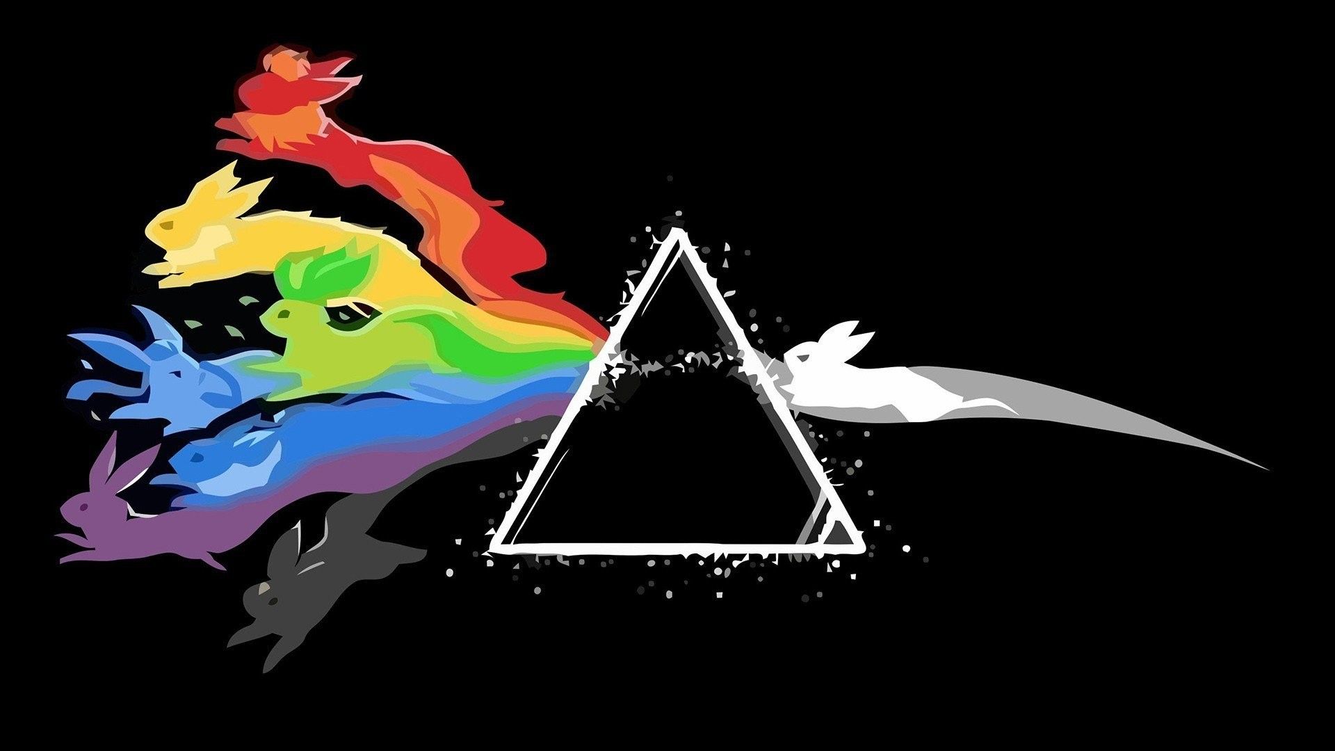 Evoluzioni di Eevee prisma arcobaleno, Pokémon, 1920x1080 1080p, Desktop