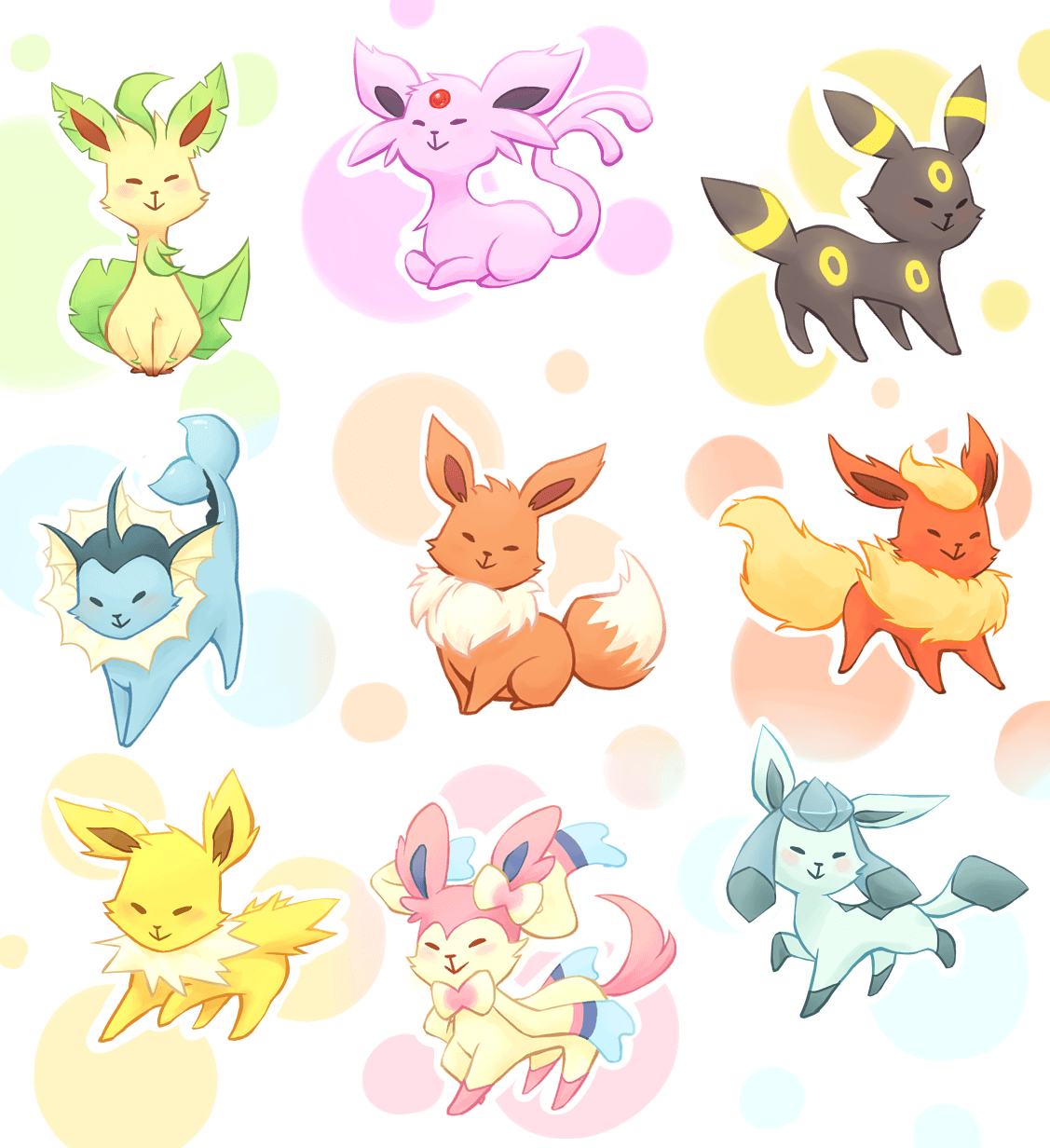 Evoluzioni di Eevee Pokémon, 1127x1232 Verticale, Xiaomi