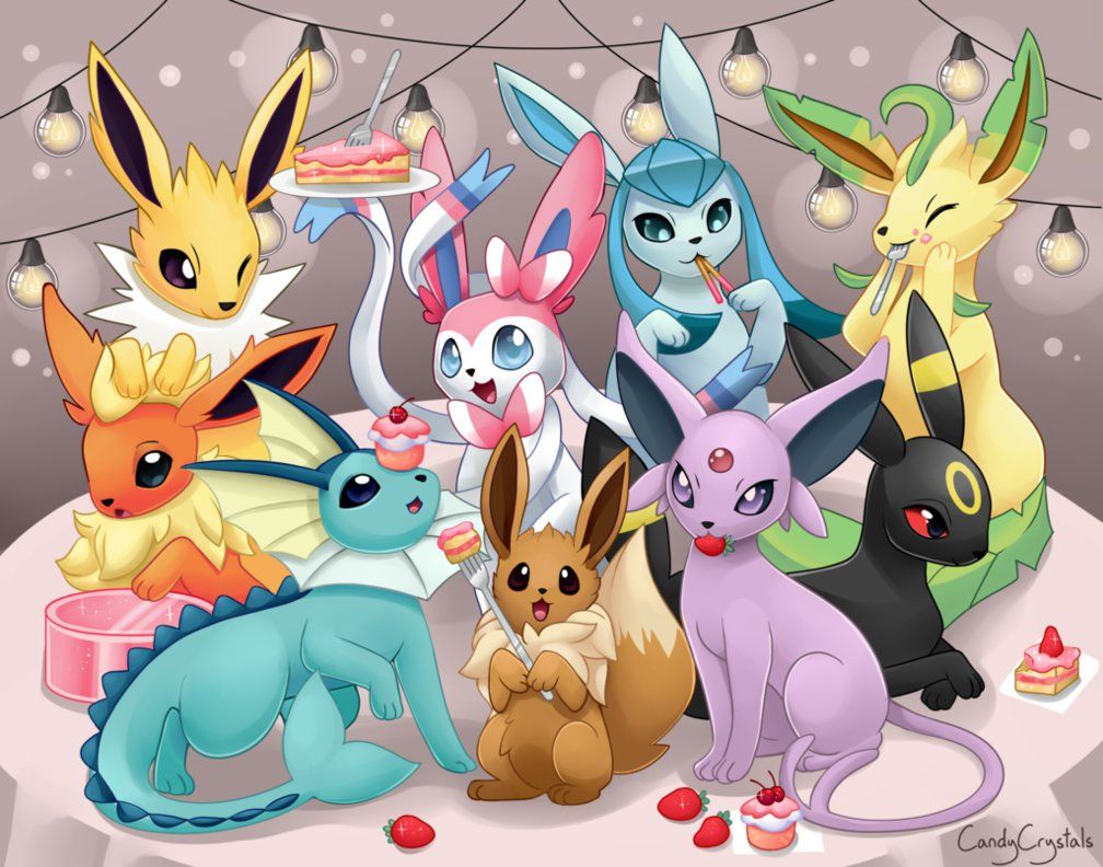 Eevee ed evoluzioni festa, 1008x792 HD, Desktop