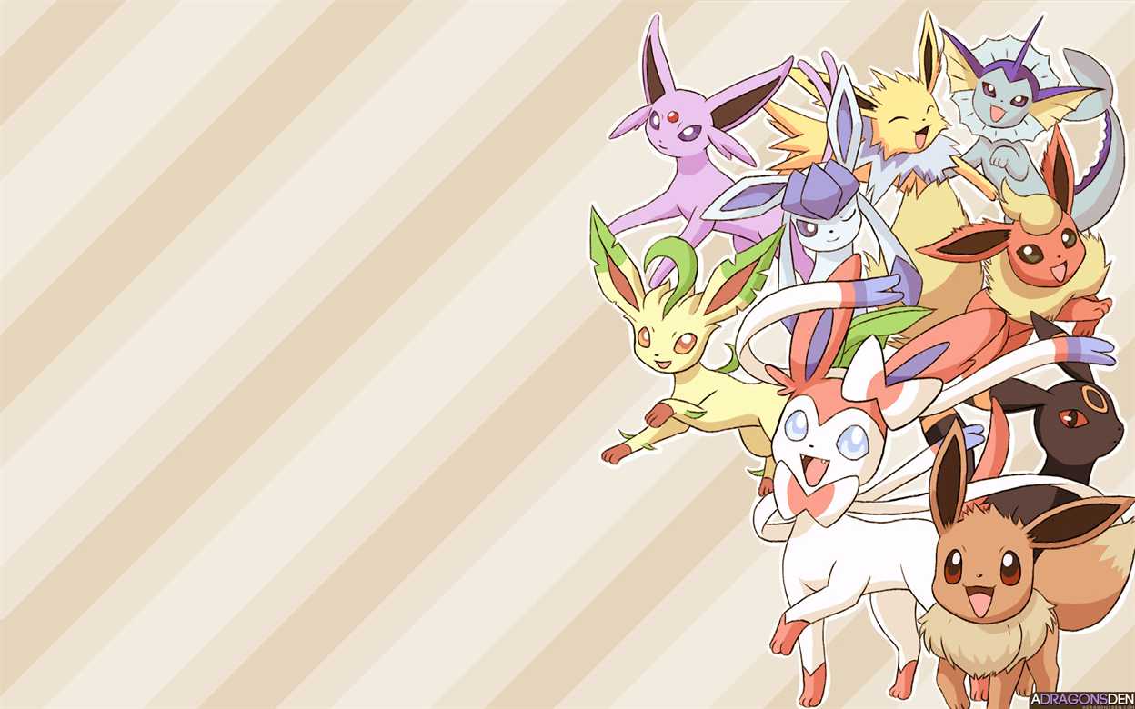 Evoluzioni di Eevee Pokémon, 1248x780 HD, Desktop