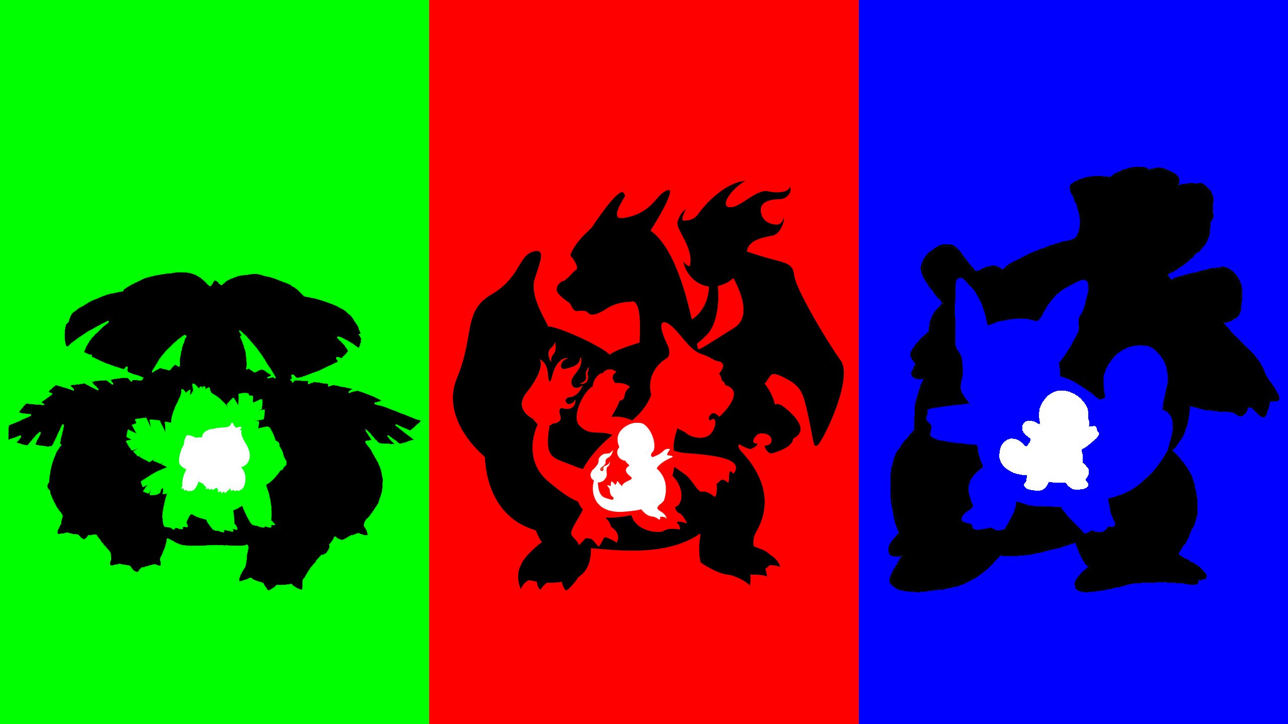 Sagome evoluzioni Pokémon starter, 2560x1440 2K, Desktop