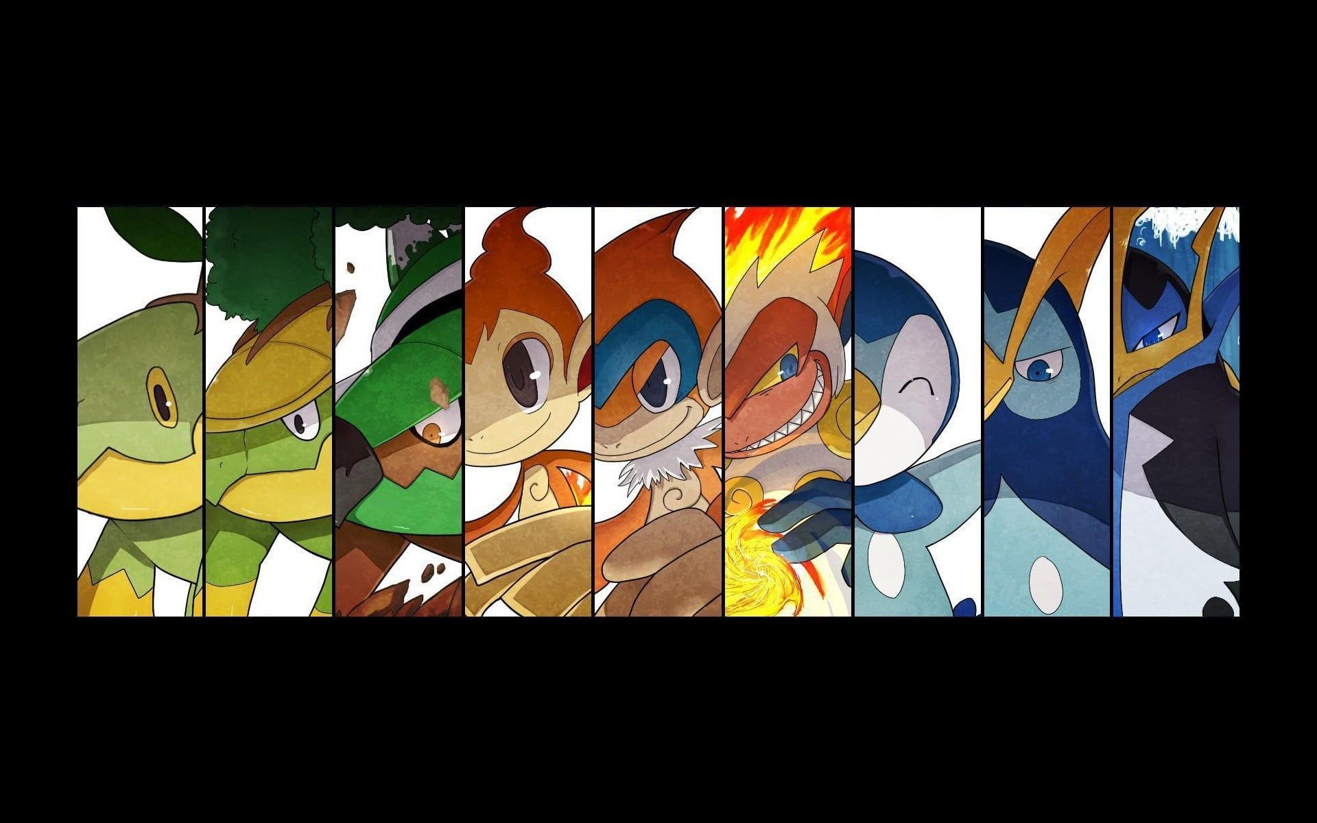 Evoluzioni Pokémon starter Sinnoh, 1920x1200 WUXGA, Desktop