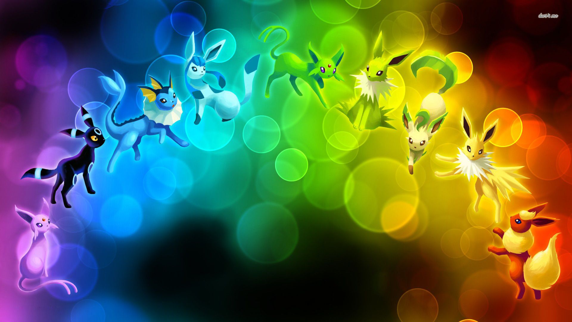 Eevee evoluzioni arcobaleno, 1920x1080 Full HD, Laptop