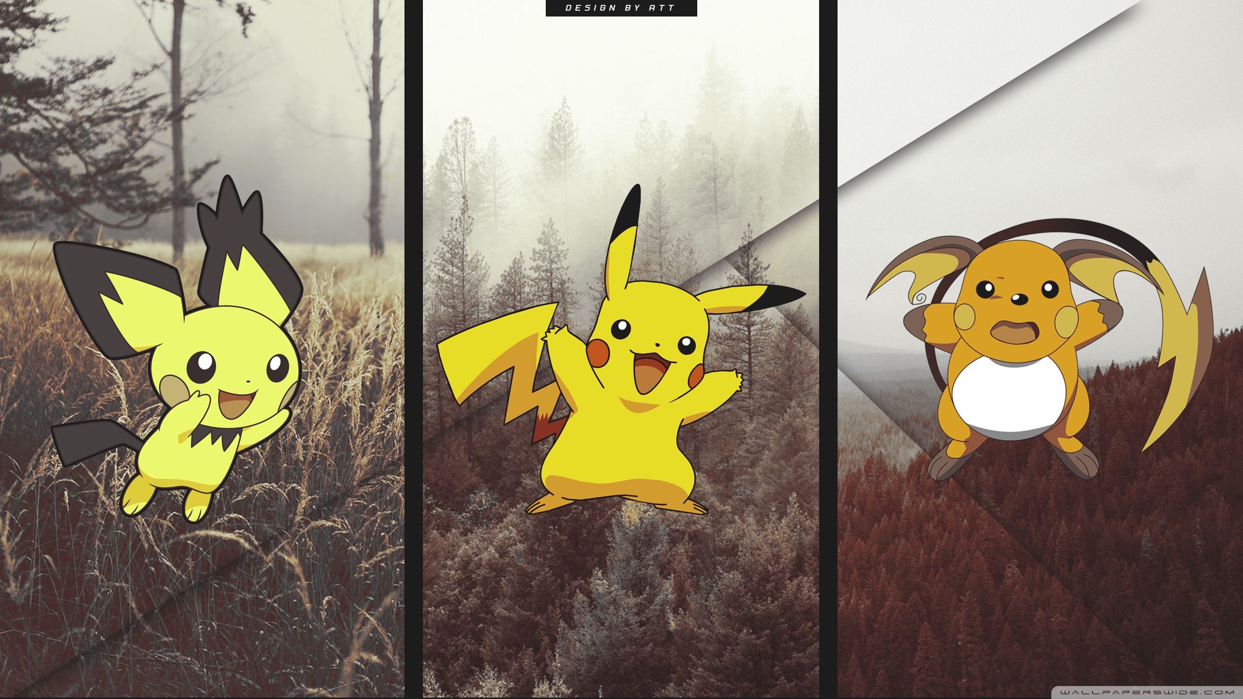 Pichu Pikachu Raichu evoluzione, tipo elettro, 2560x1440 QHD, Laptop