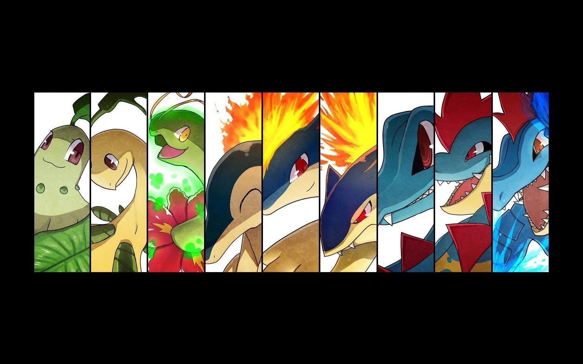 Evoluzioni Pokémon starter Johto, 1920x1200 Full HD+ WUXGA, Desktop