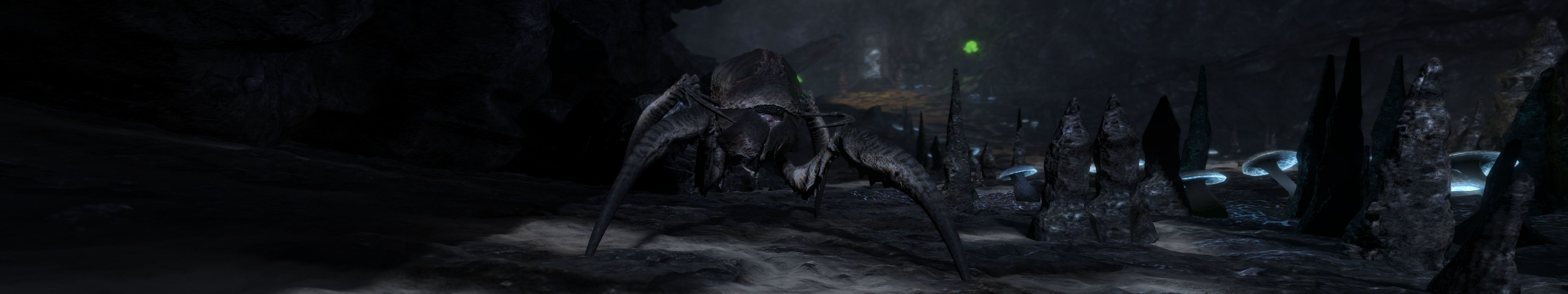 Creature aliene scena scura, 5760x1080 Panoramico, Dual Screen