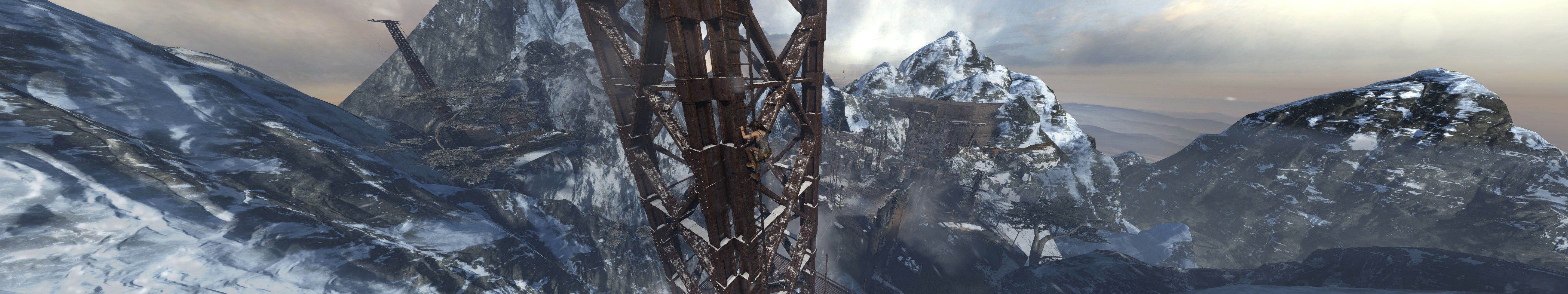 Montagne innevate Tomb Raider, 5760x1080 Ultrawide, Dual Monitor