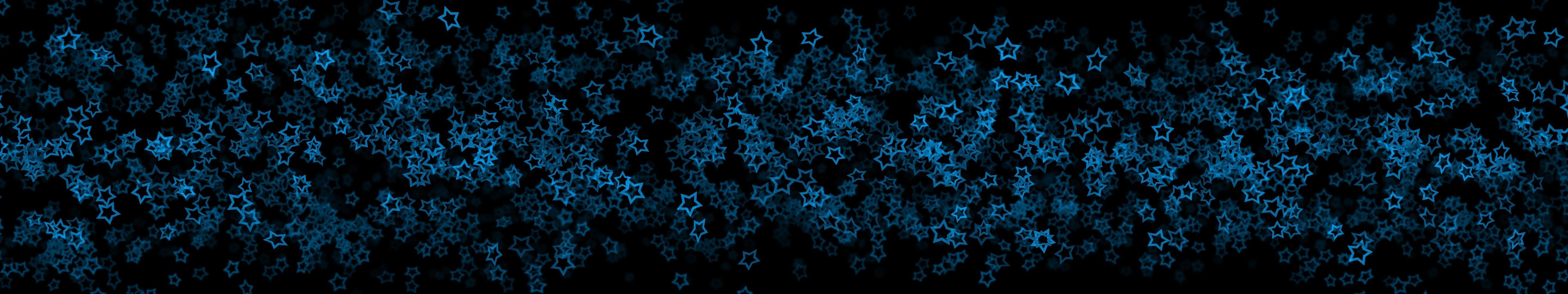 Bokeh blu su nero, 5760x1080 Panoramico, Dual Screen