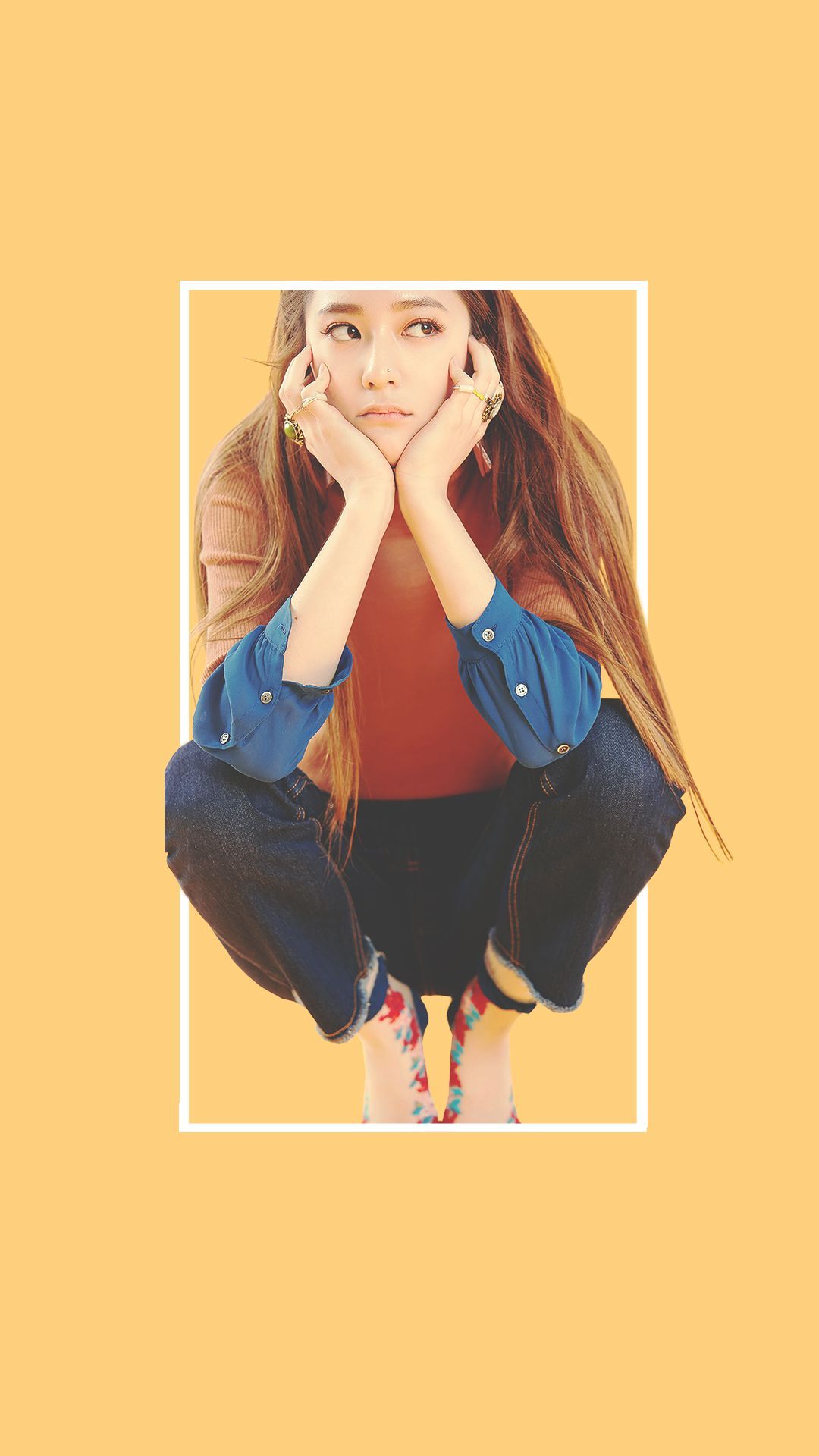 Krystal Jung f(x) sfondo giallo, 1080x1920 Verticale, Mobile
