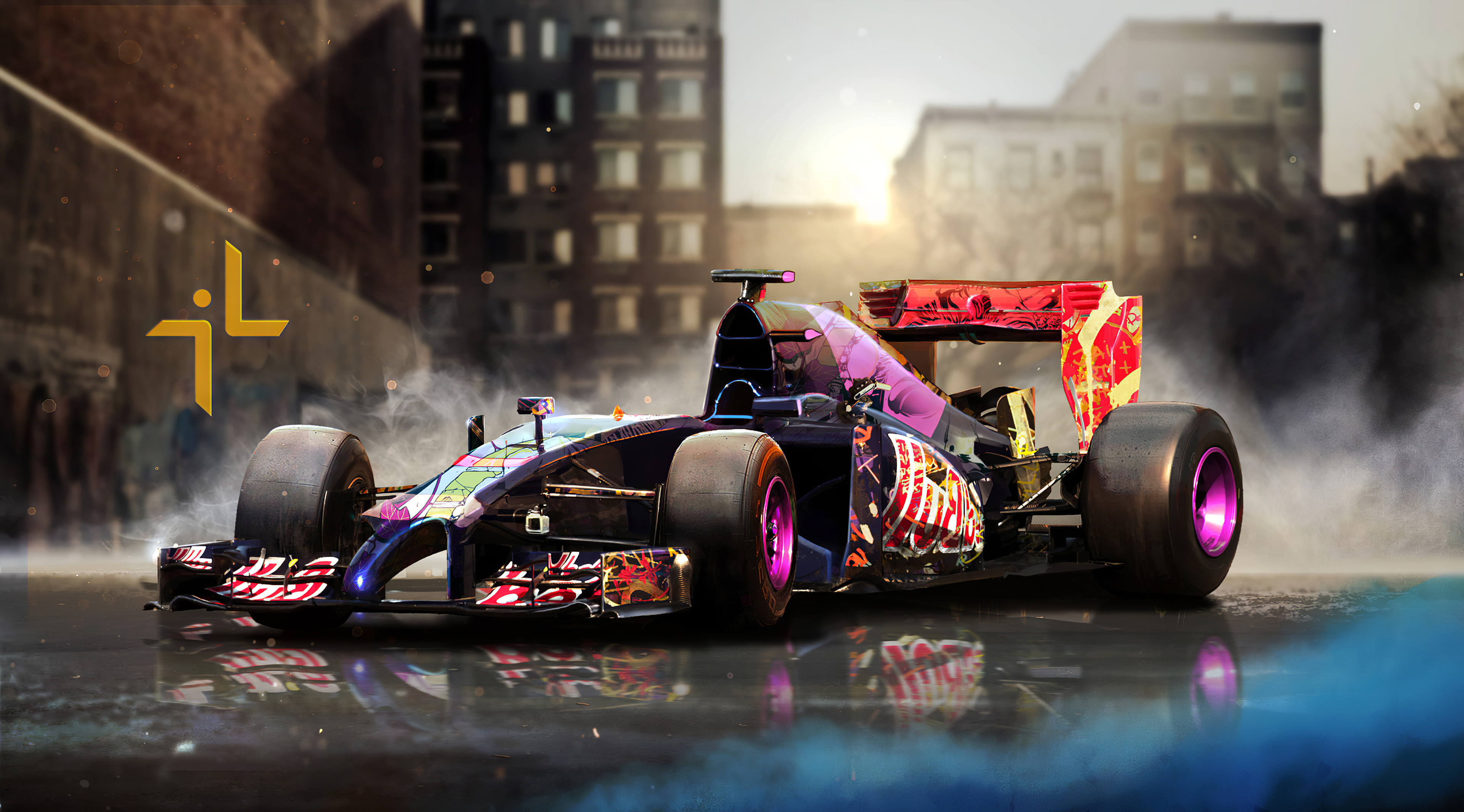 Auto F1 in città, 3840x2130 4K, Desktop 4K