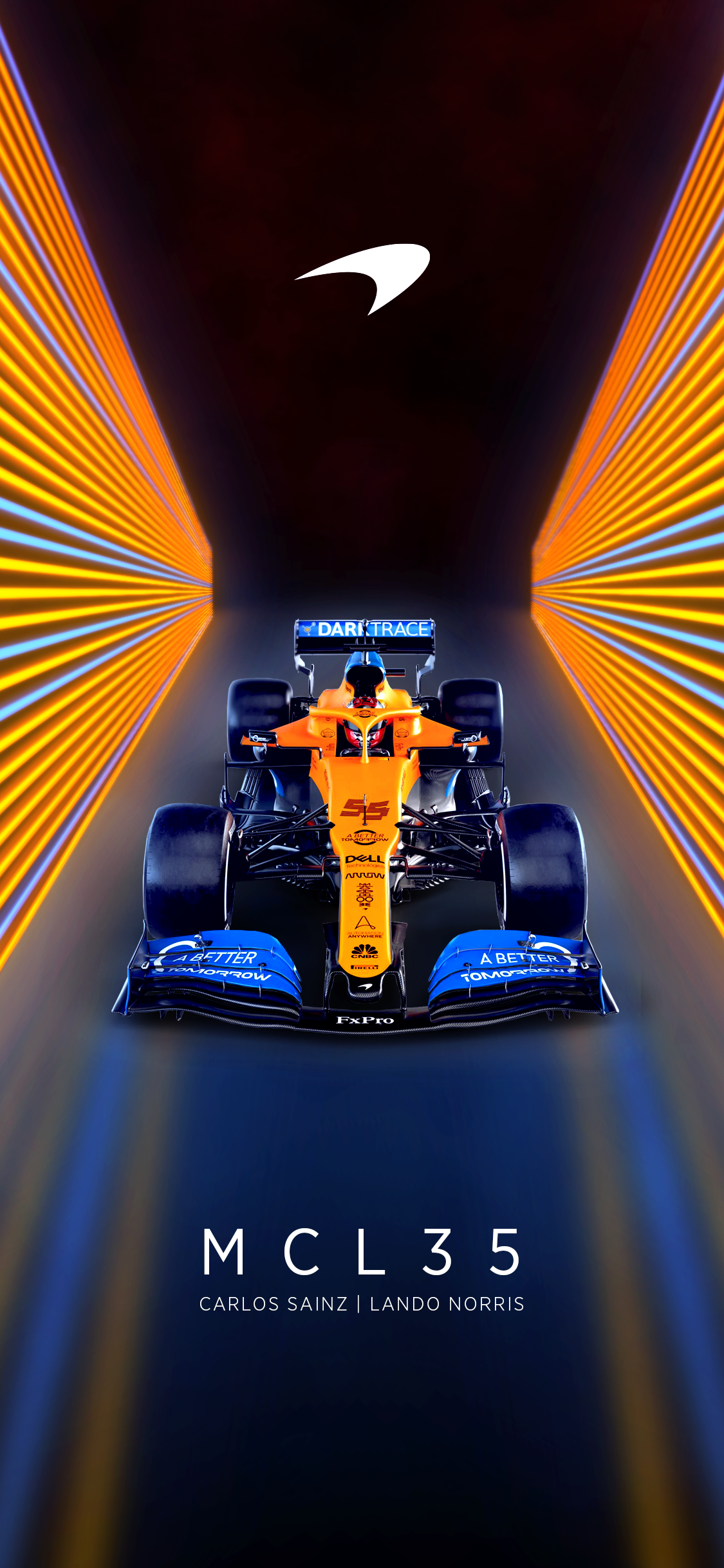 Monoposto McLaren F1 arancione, supercar britannica, 1125x2436 Full HD Verticale, Smartphone
