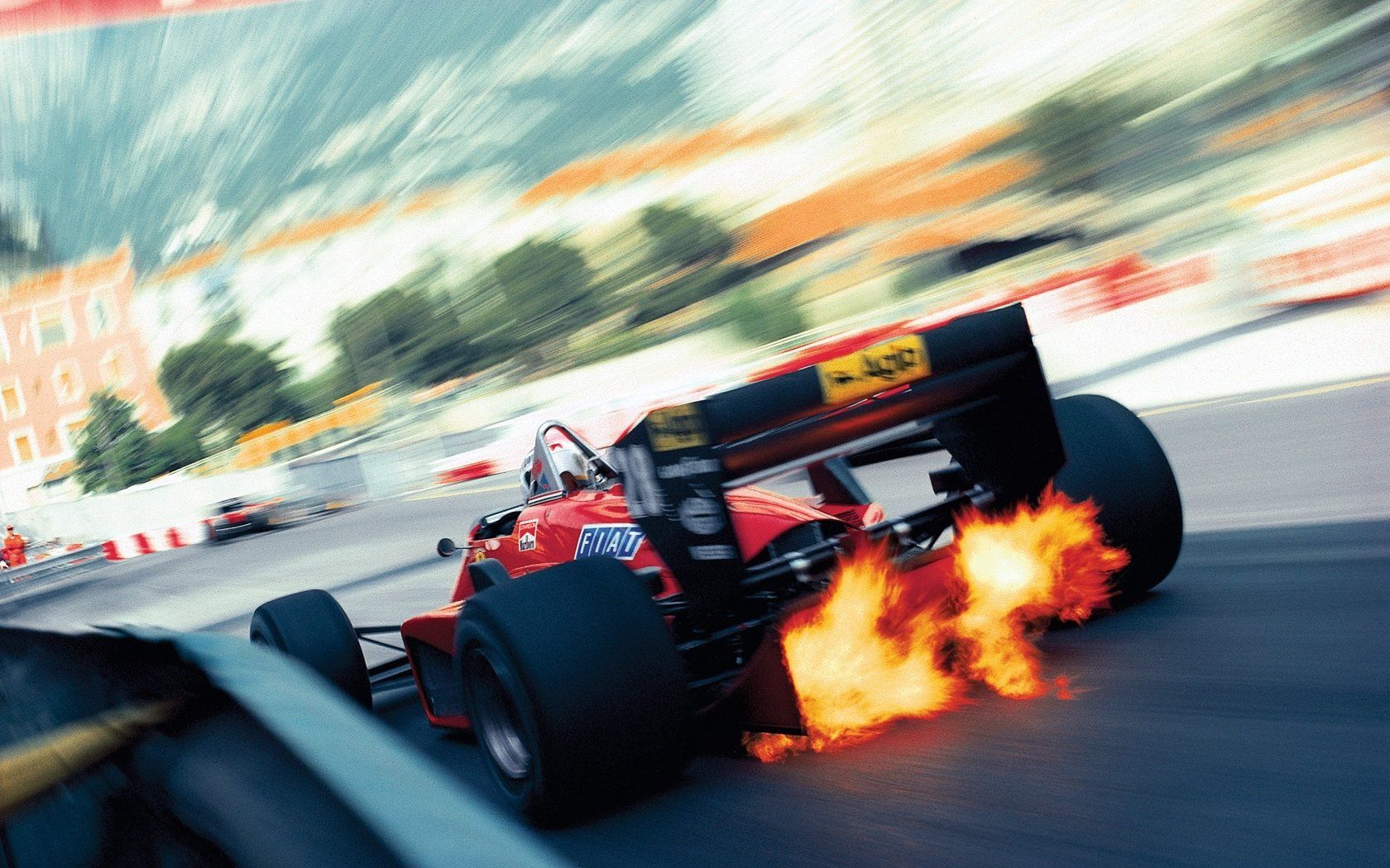 Auto F1 Ferrari con fiamme, supercar italiana, 1680x1050 900p, Desktop