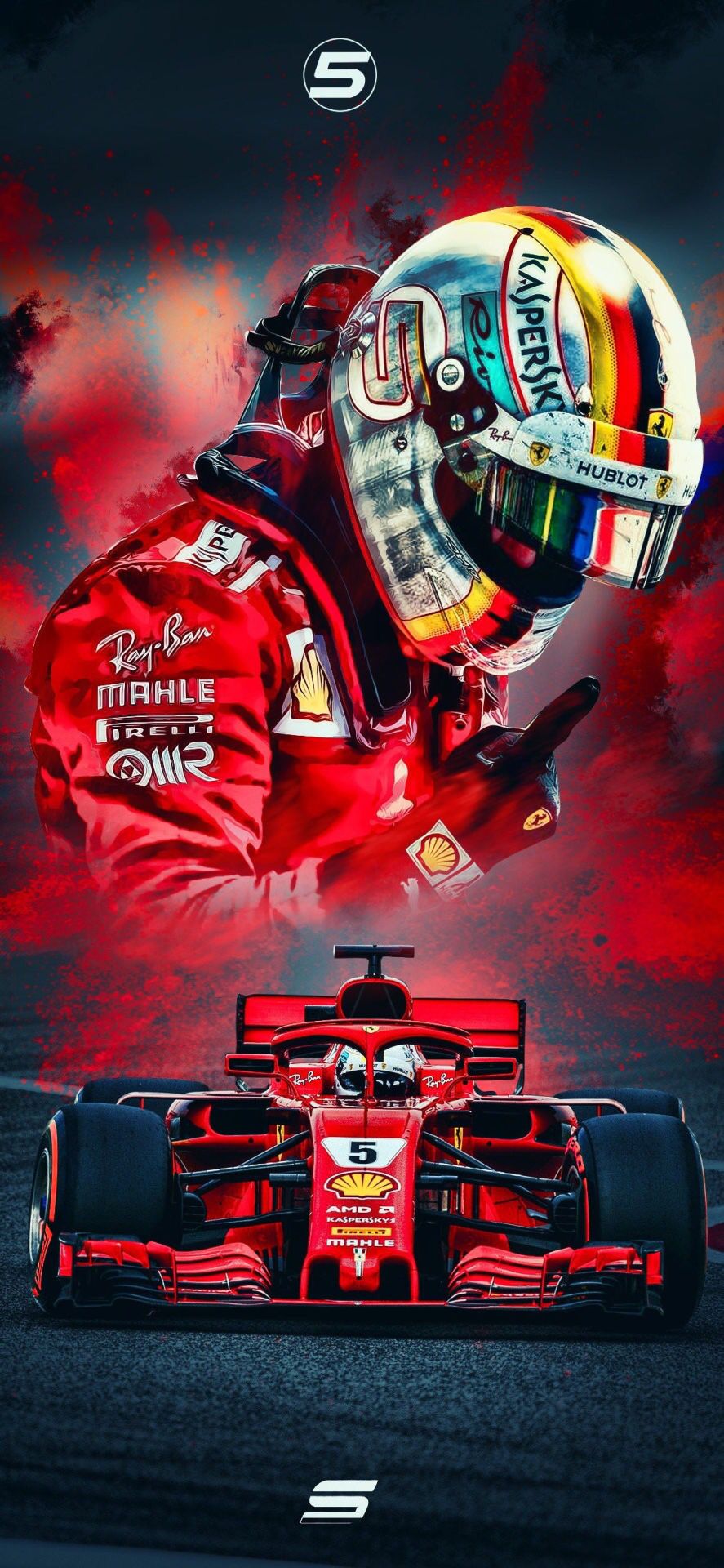 Pilota Ferrari F1 casco rosso, Maranello, 887x1920 Full HD Verticale, iPhone