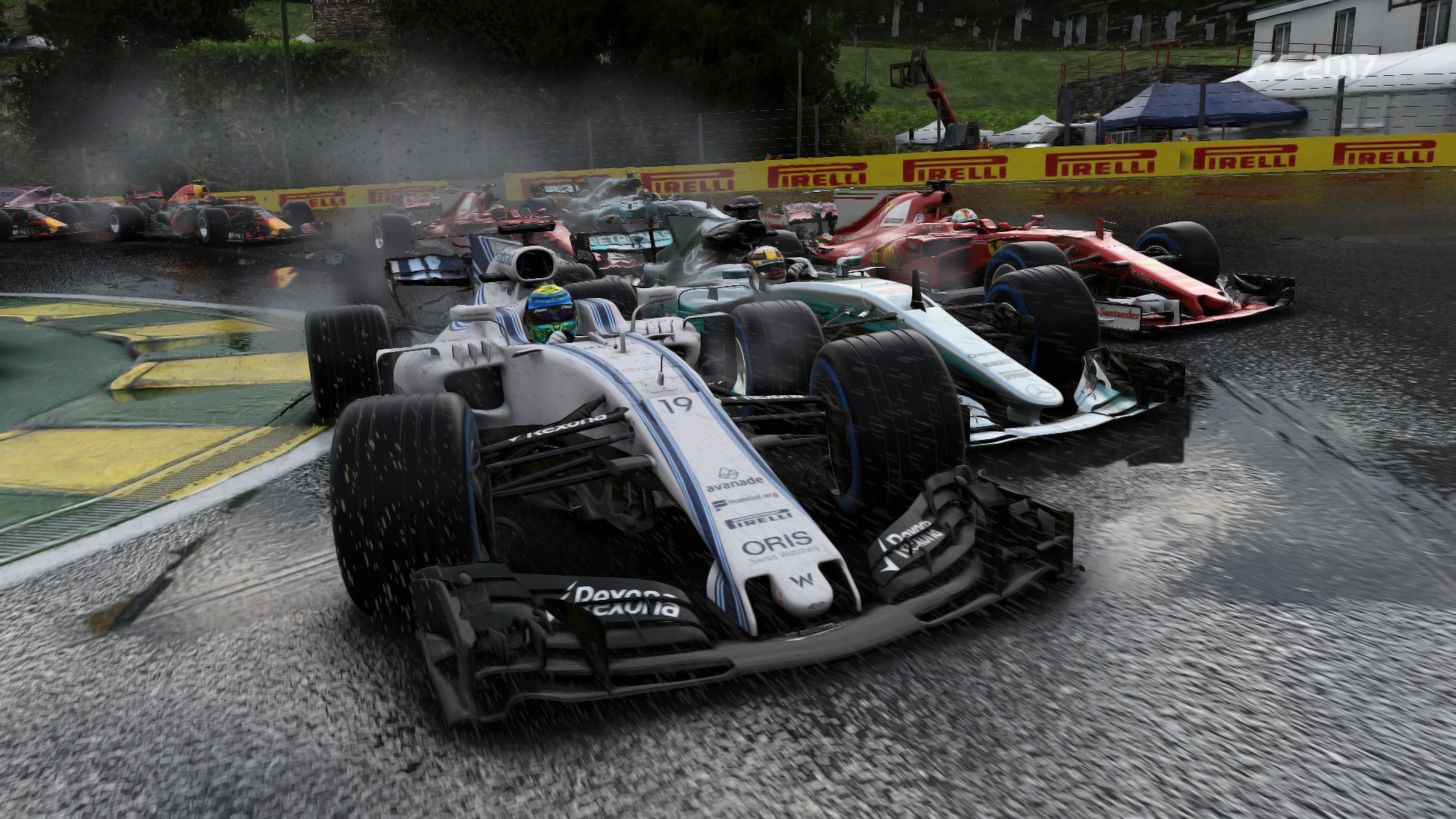 Auto F1 pista bagnata, 1920x1080 1080p, Desktop