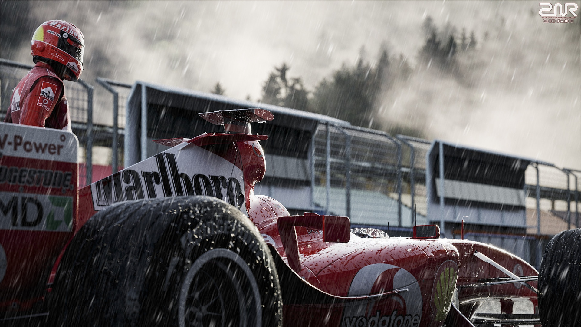 Auto Ferrari F1 pioggia, 1920x1080 Full HD, PC Desktop