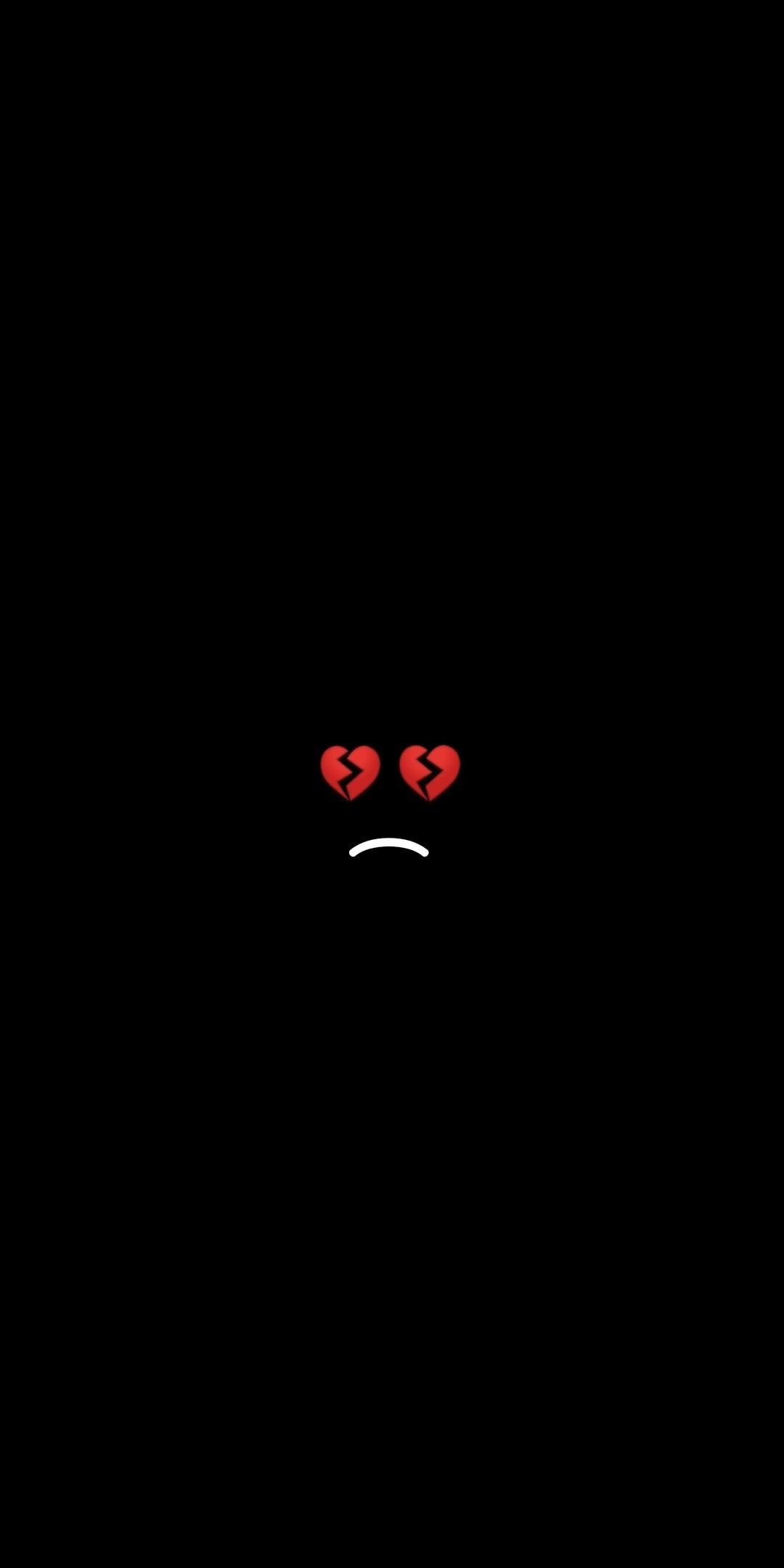 faccina triste occhi cuori rotti, 1080x2160 Verticale, Mobile
