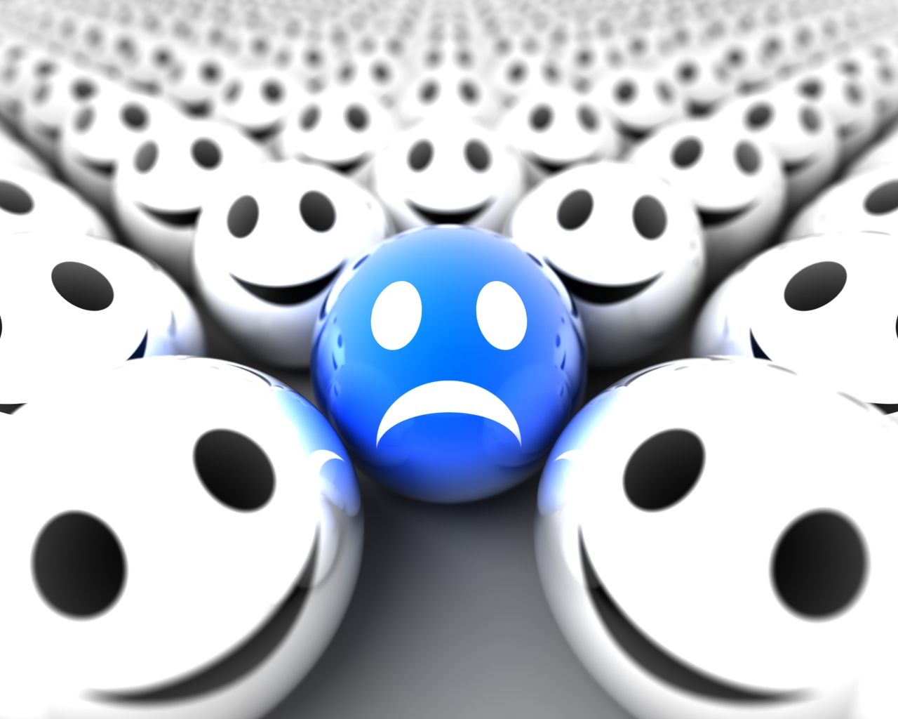 Sfera blu triste tra sorrisi, 1280x1024 HD, HP Laptop