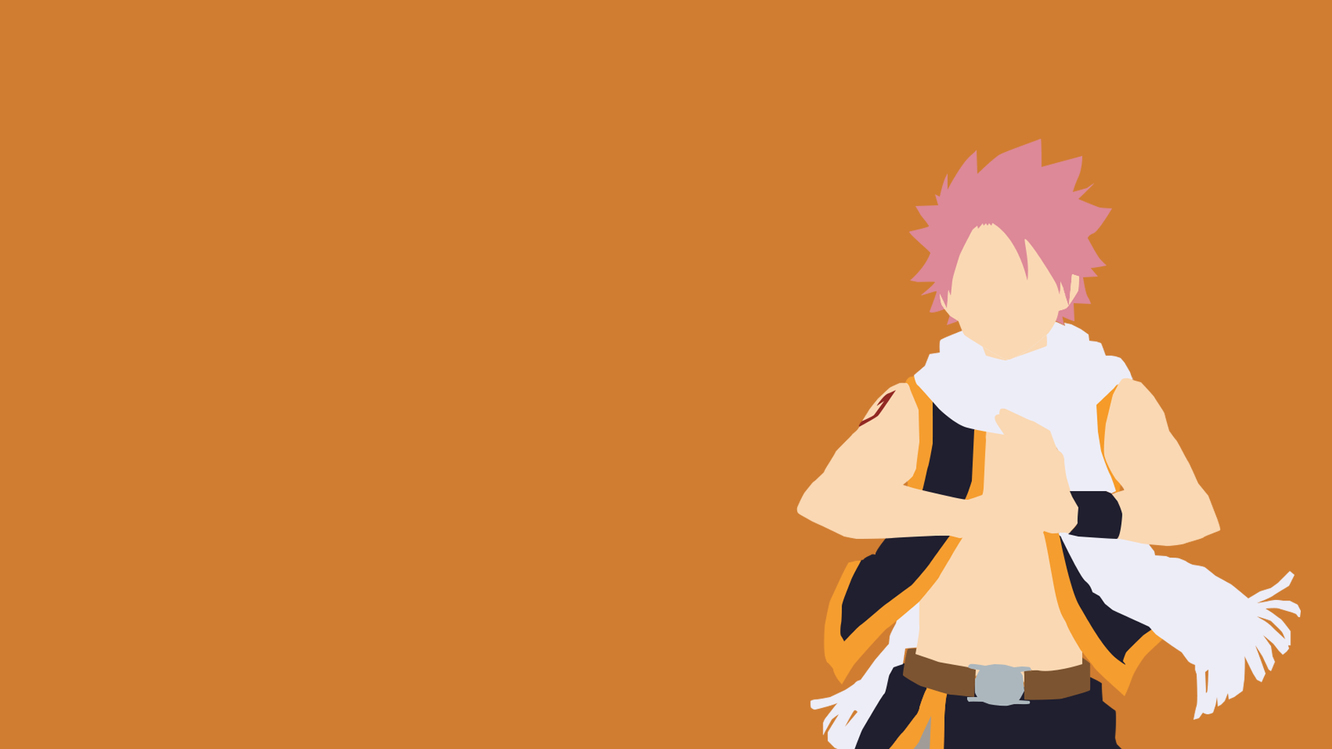 Natsu Fairy Tail minimalista arancione, manga, 1920x1080 Full HD, Desktop