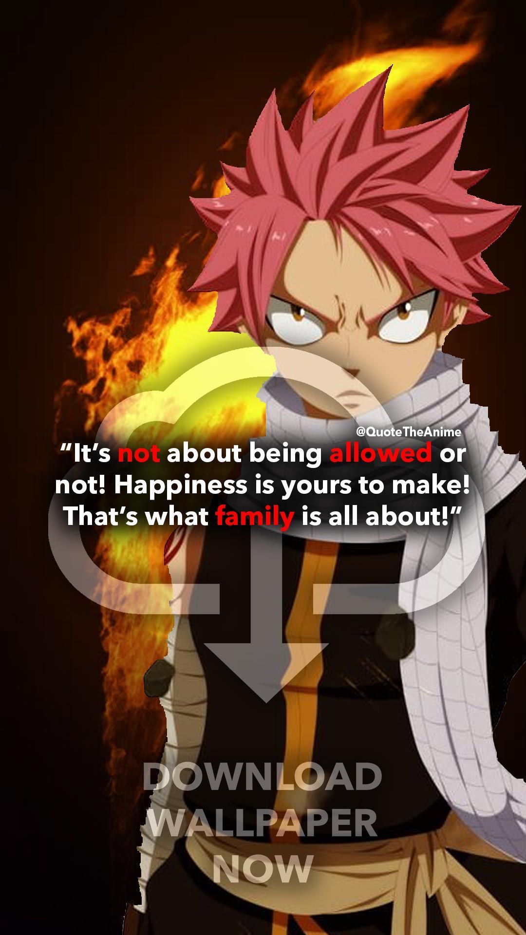Natsu Dragneel Fairy Tail frase, 1080x1920 Verticale, Telefono