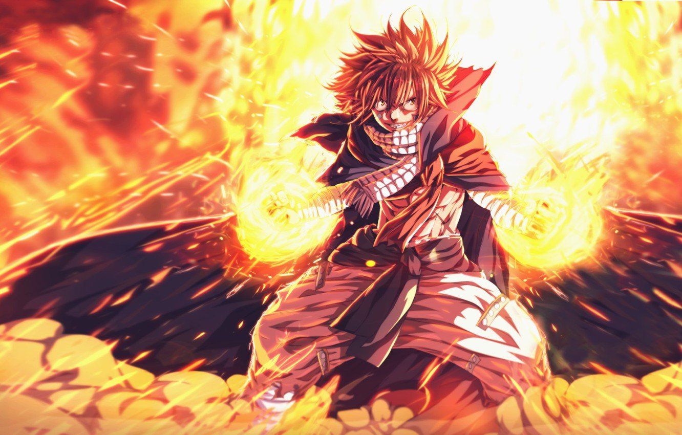 Natsu Dragneel Fairy Tail fiamme, manga, 1332x850 HD, Desktop