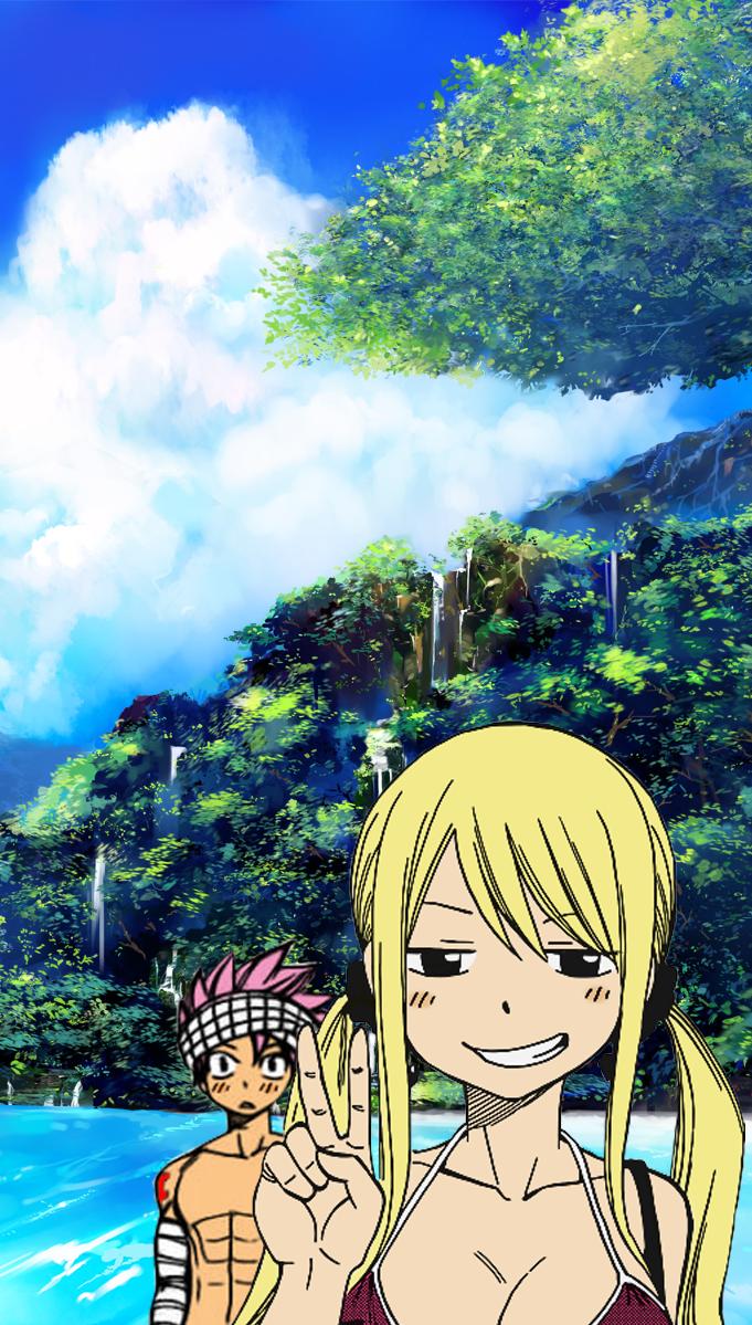 Lucy e Natsu Fairy Tail spiaggia, 681x1199 Full HD Verticale, Google Pixel