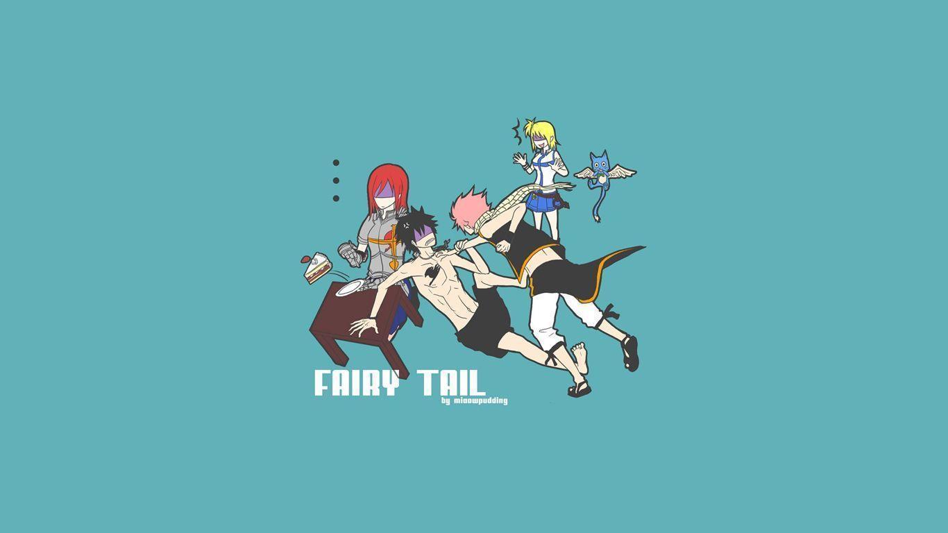 Fairy Tail personaggi sfondo turchese, 1366x768 720p, iMac