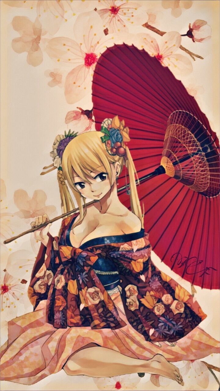 Lucy Heartfilia Fairy Tail kimono, 720x1280 Full HD Verticale, iPhone