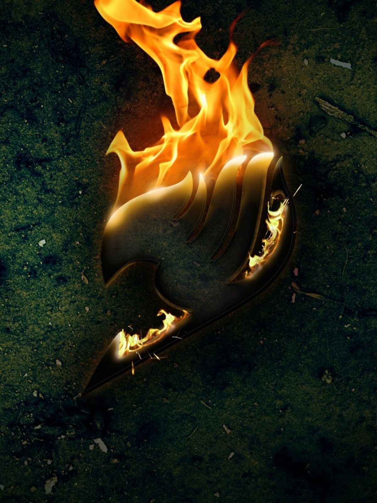 Emblema Fairy Tail in fiamme, 1200x1600 Verticale, Mobile