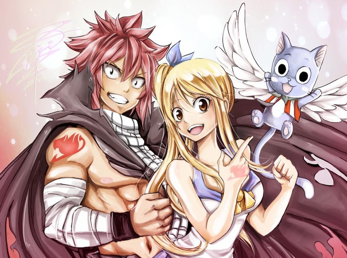 Natsu, Lucy e Happy Fairy Tail, 1120x832 HD, PC