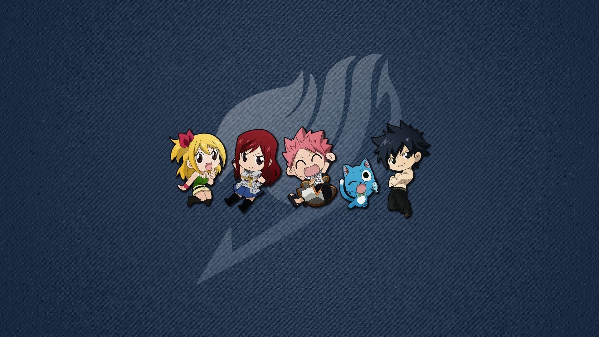 Fairy Tail personaggi chibi, manga, 1920x1080 Full HD, Desktop