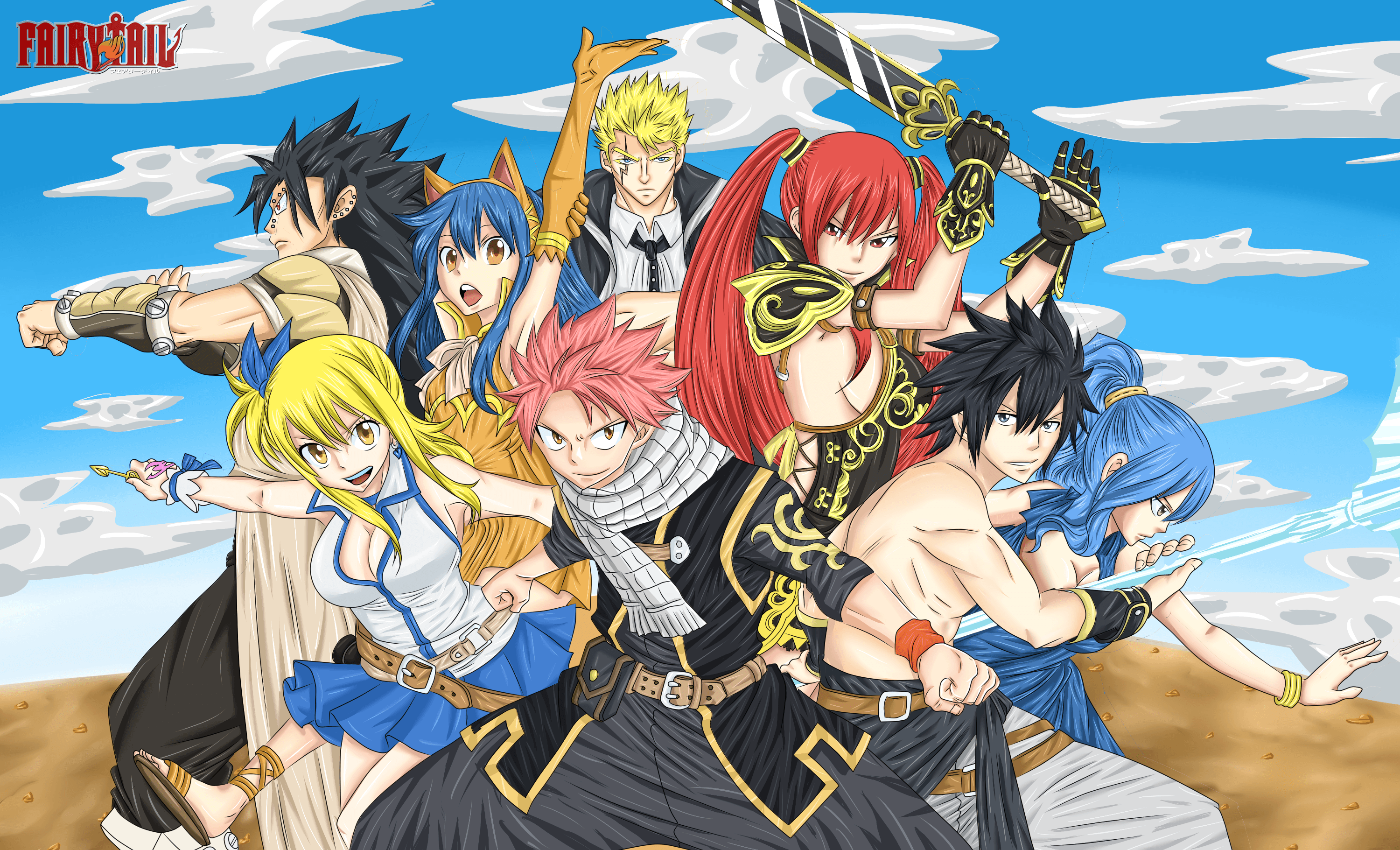 Fairy Tail personaggi gruppo anime, 3000x1821 2K+, Desktop