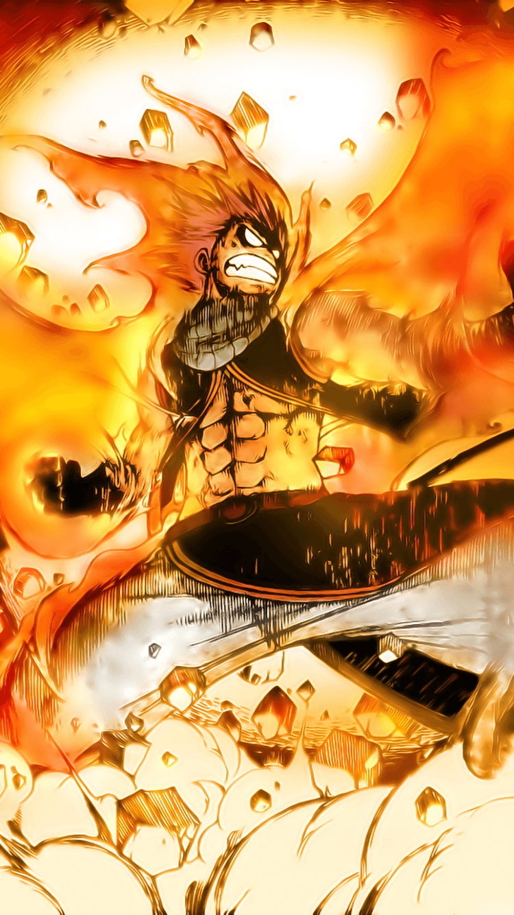 Natsu Dragneel Fairy Tail fiamme, 750x1334 Verticale, iPhone