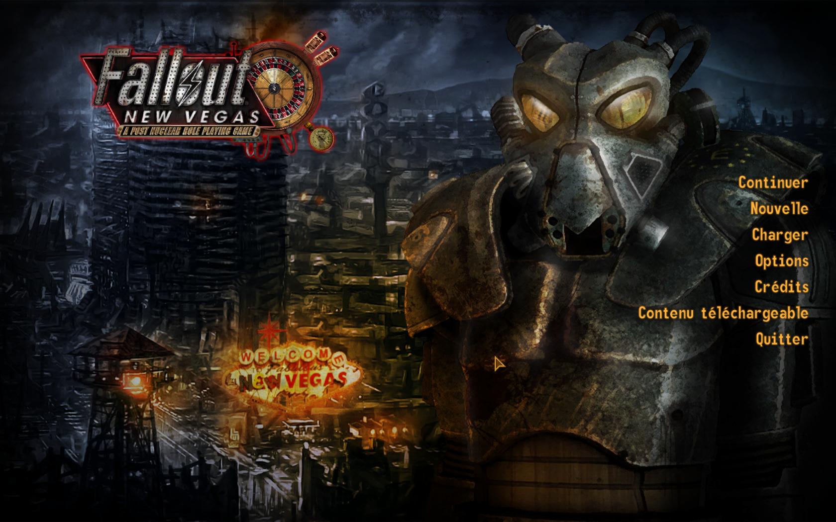 Fallout New Vegas menu gioco, 1680x1050 900p, Desktop