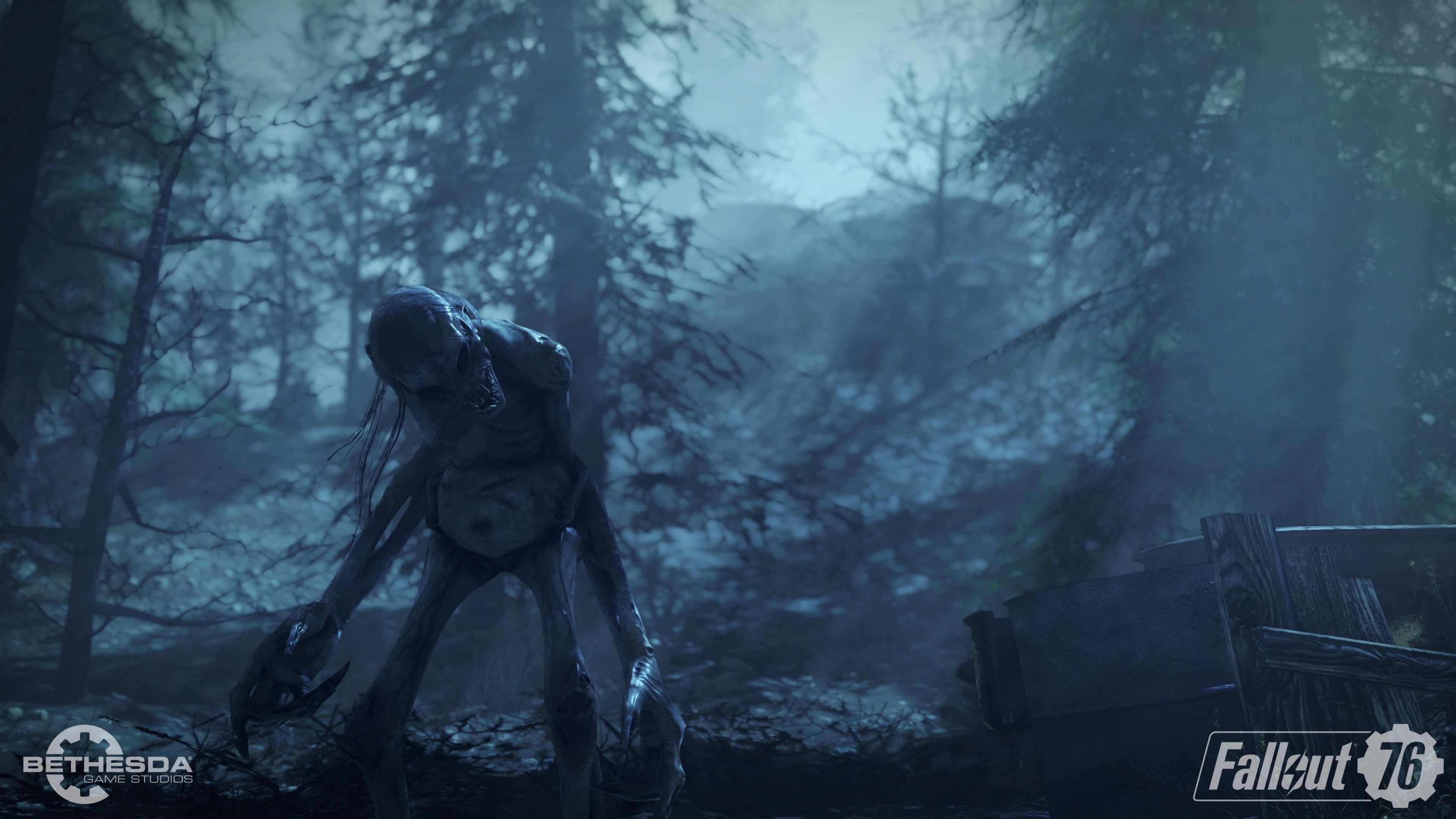 Fallout 76 mostro foresta nebbiosa, 3840x2160 4K, Desktop 4K
