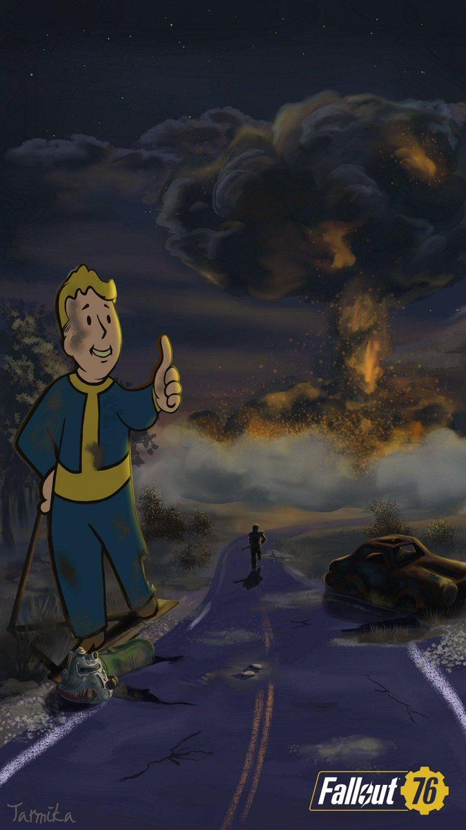 Vault Boy esplosione nucleare Fallout 76, 675x1199 Full HD Verticale, iPhone