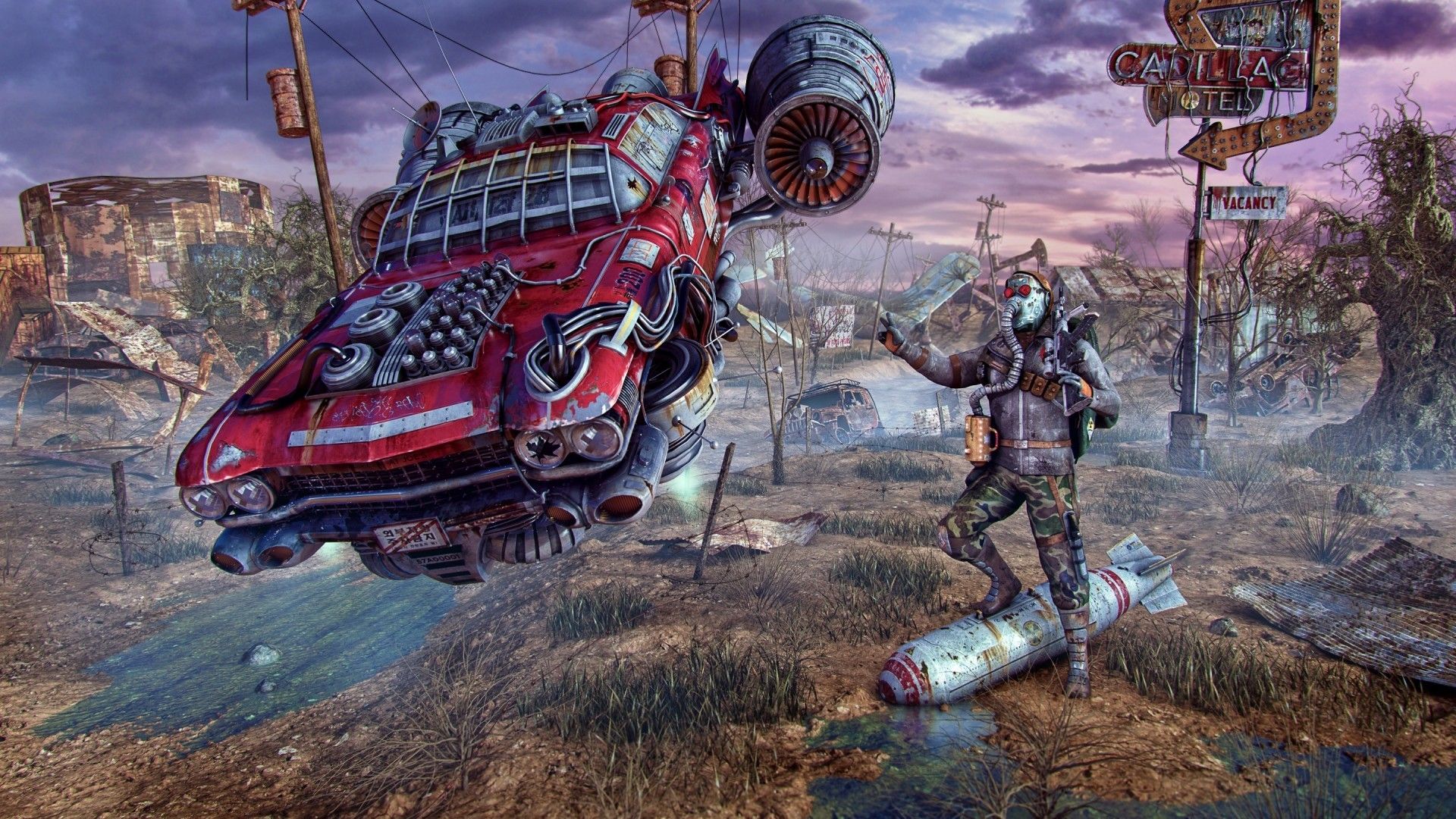 Fallout 76 auto volante deserto, 1920x1080 Full HD 1080p, PC