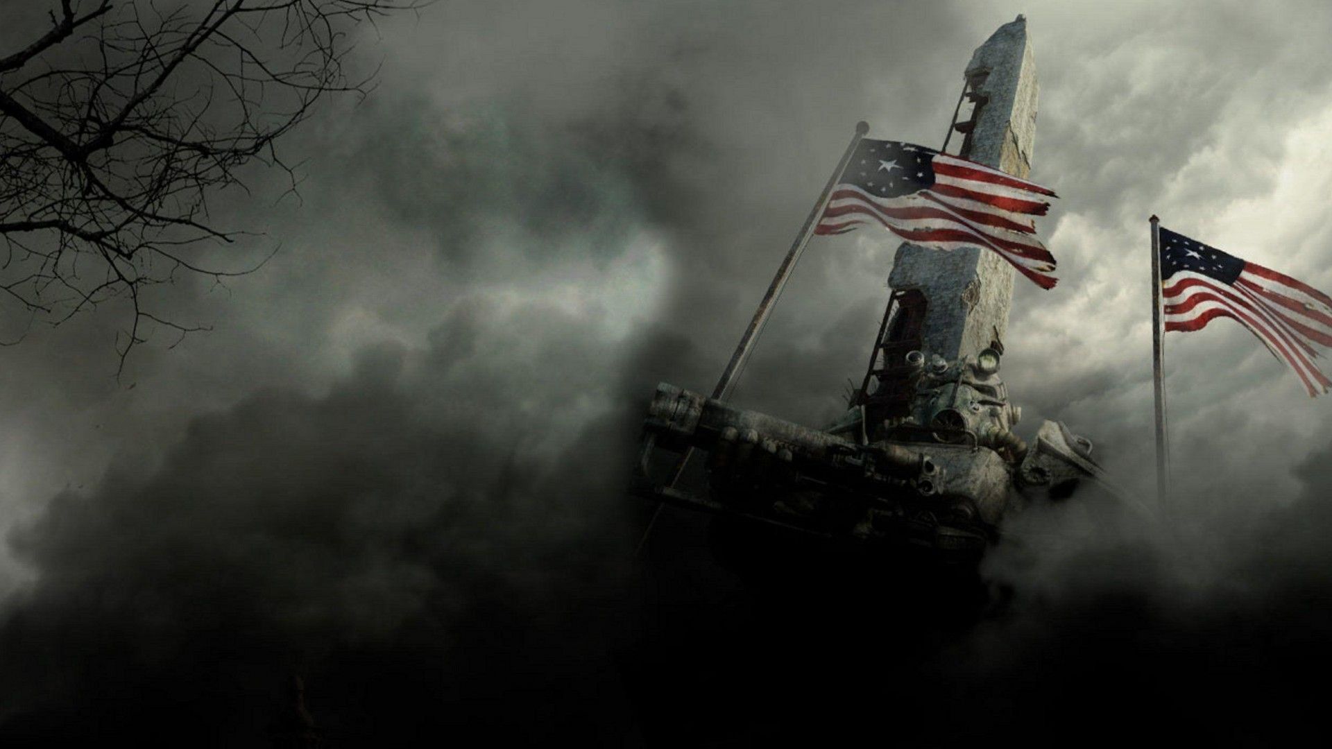 Enclave Fallout bandiere americane, 1920x1080 Full HD, Laptop