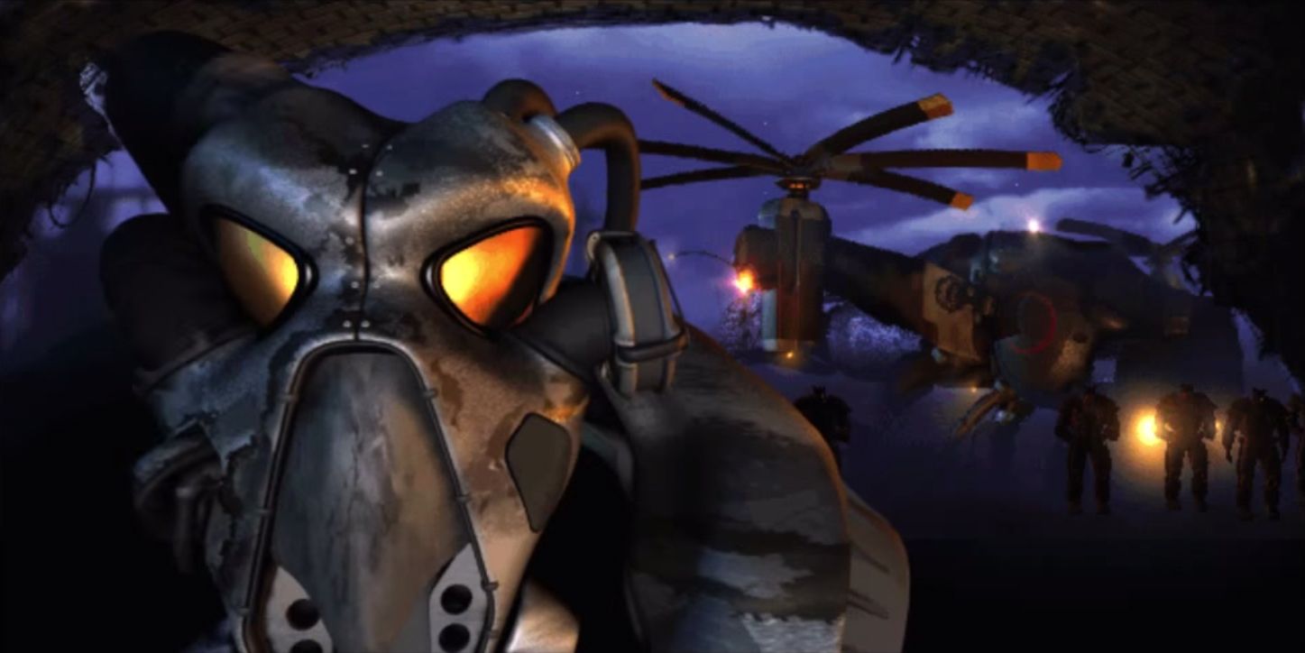 Soldato Enclave con Vertibird, Fallout, 1447x724 720p, PC