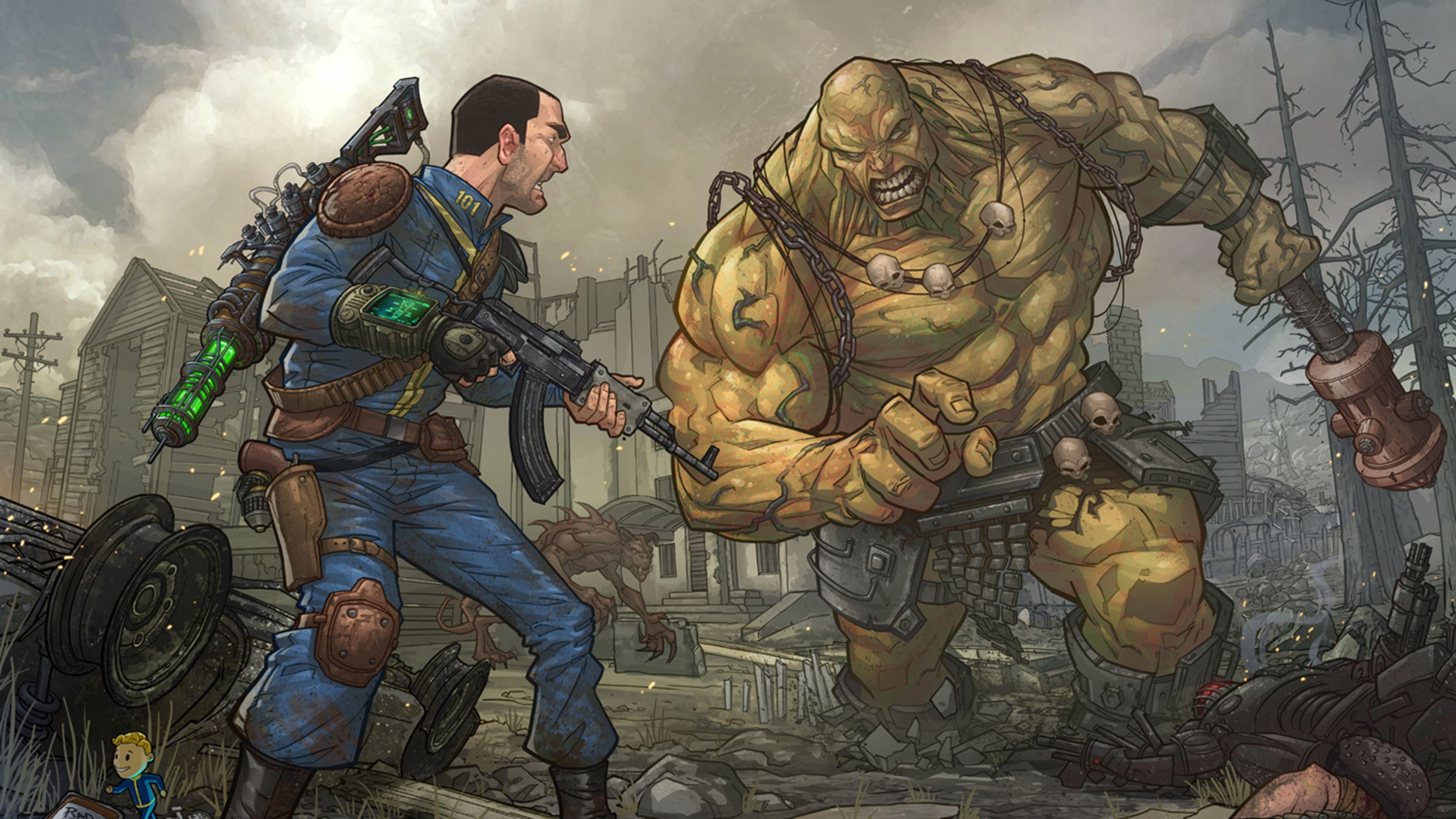 Vault Dweller contro Super Mutante, 3840x2160 Ultra HD, 4K TV
