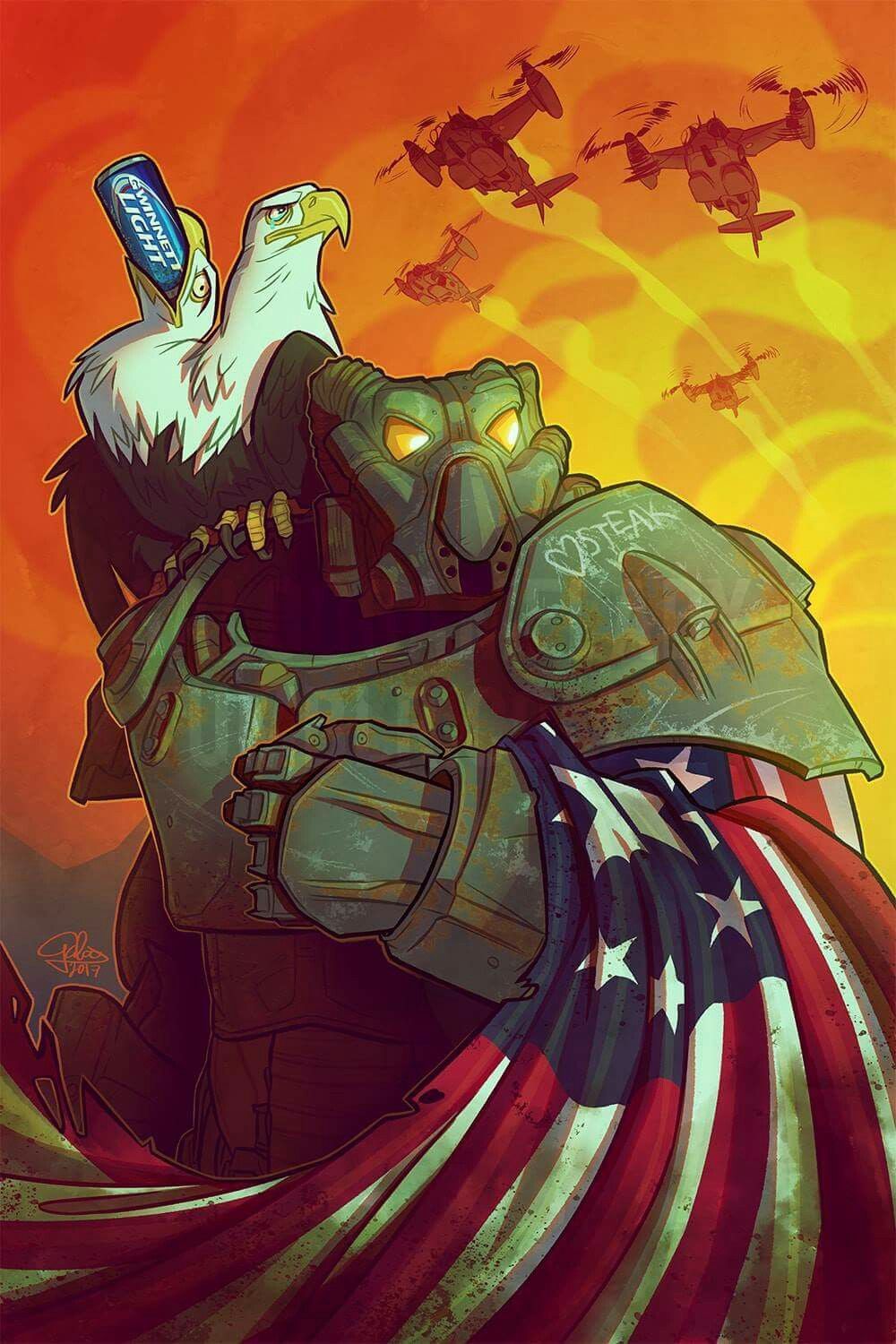 Power armor Enclave con aquila, Fallout, 1000x1500 Verticale, Telefono