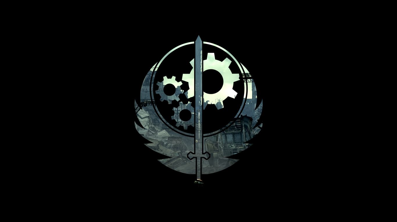 Logo Confraternita d'Acciaio Fallout, 1366x766 HD, PC Desktop