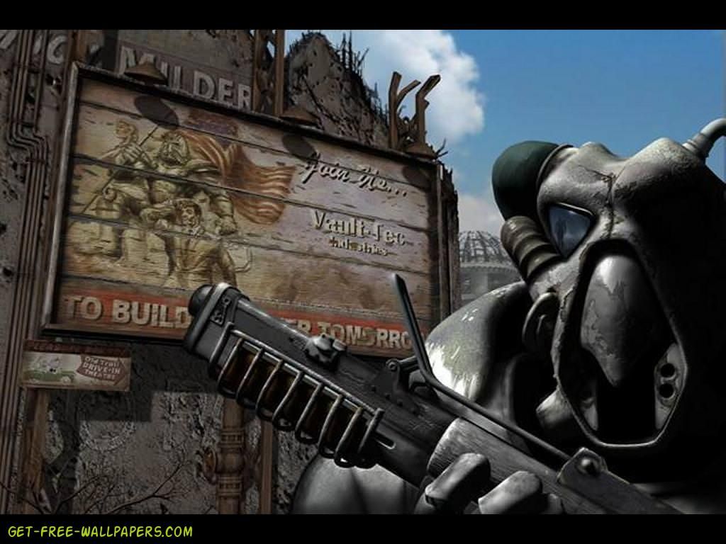 Soldato Enclave Fallout armato, 1024x768 HD, PC Desktop