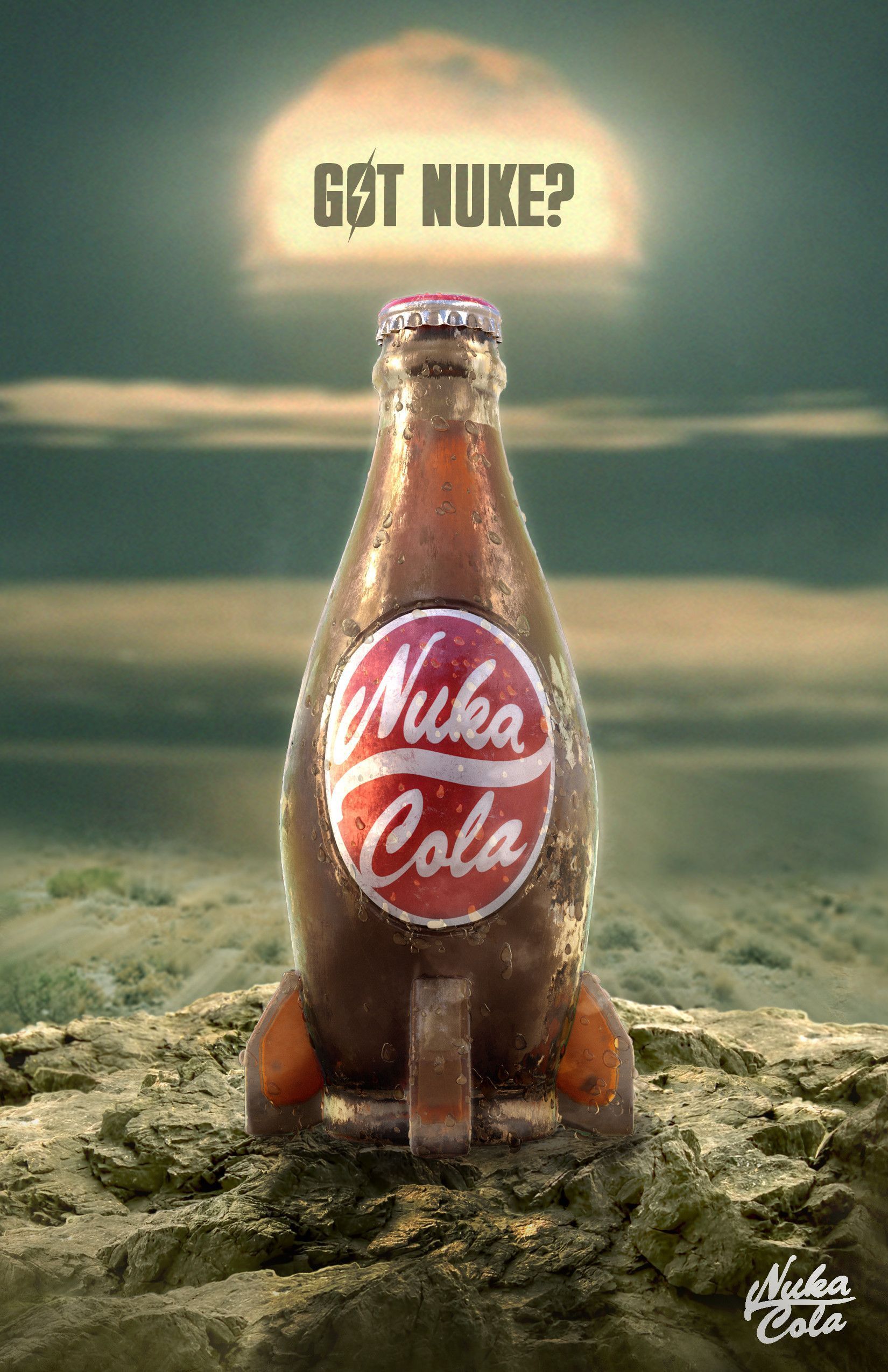 Bottiglia Nuka Cola razzo Fallout, post-apocalittico, 1650x2550 Full HD Verticale, Smartphone