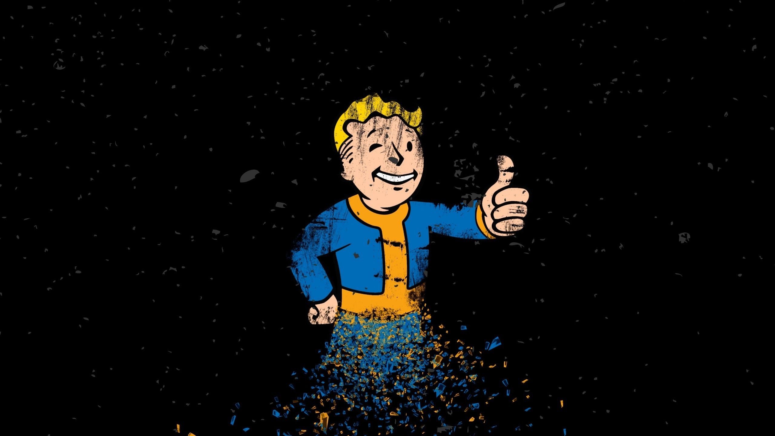 Vault Boy Fallout sfondo nero, 2560x1440 2K QHD, PC
