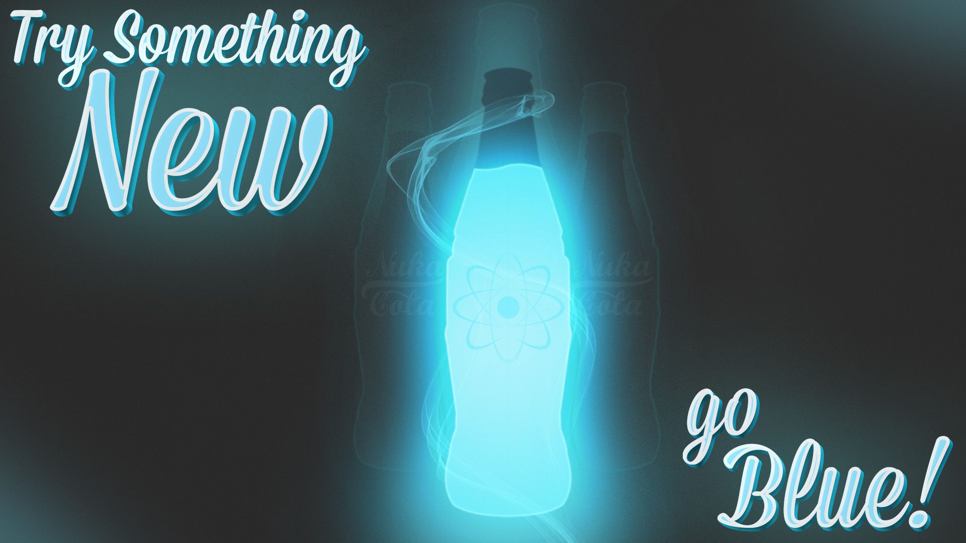 Bottiglia Nuka-Cola blu luminosa, 1920x1080 Full HD, Laptop
