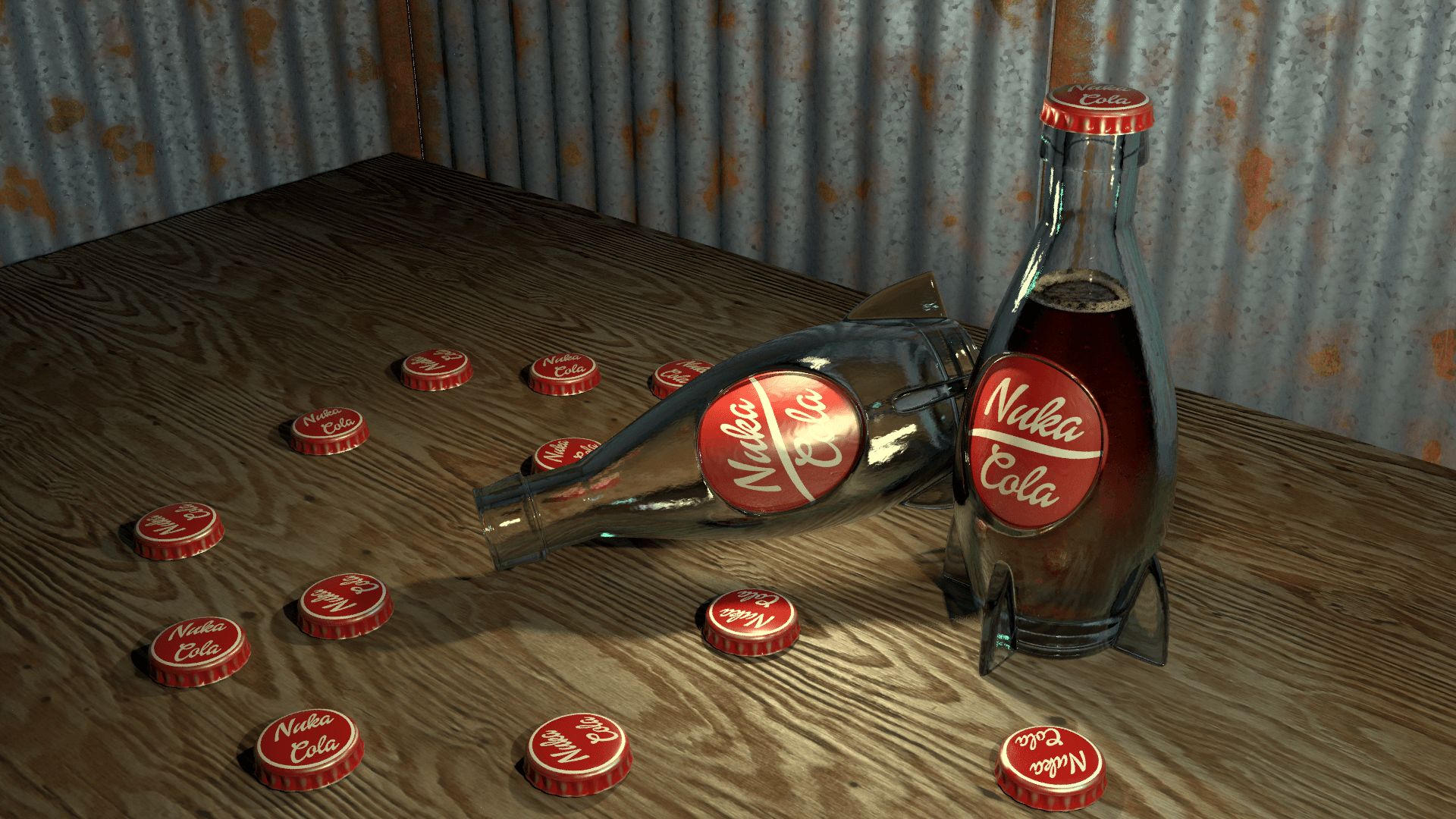 Bottiglie Nuka-Cola con tappi, 1920x1080 1080p, PC