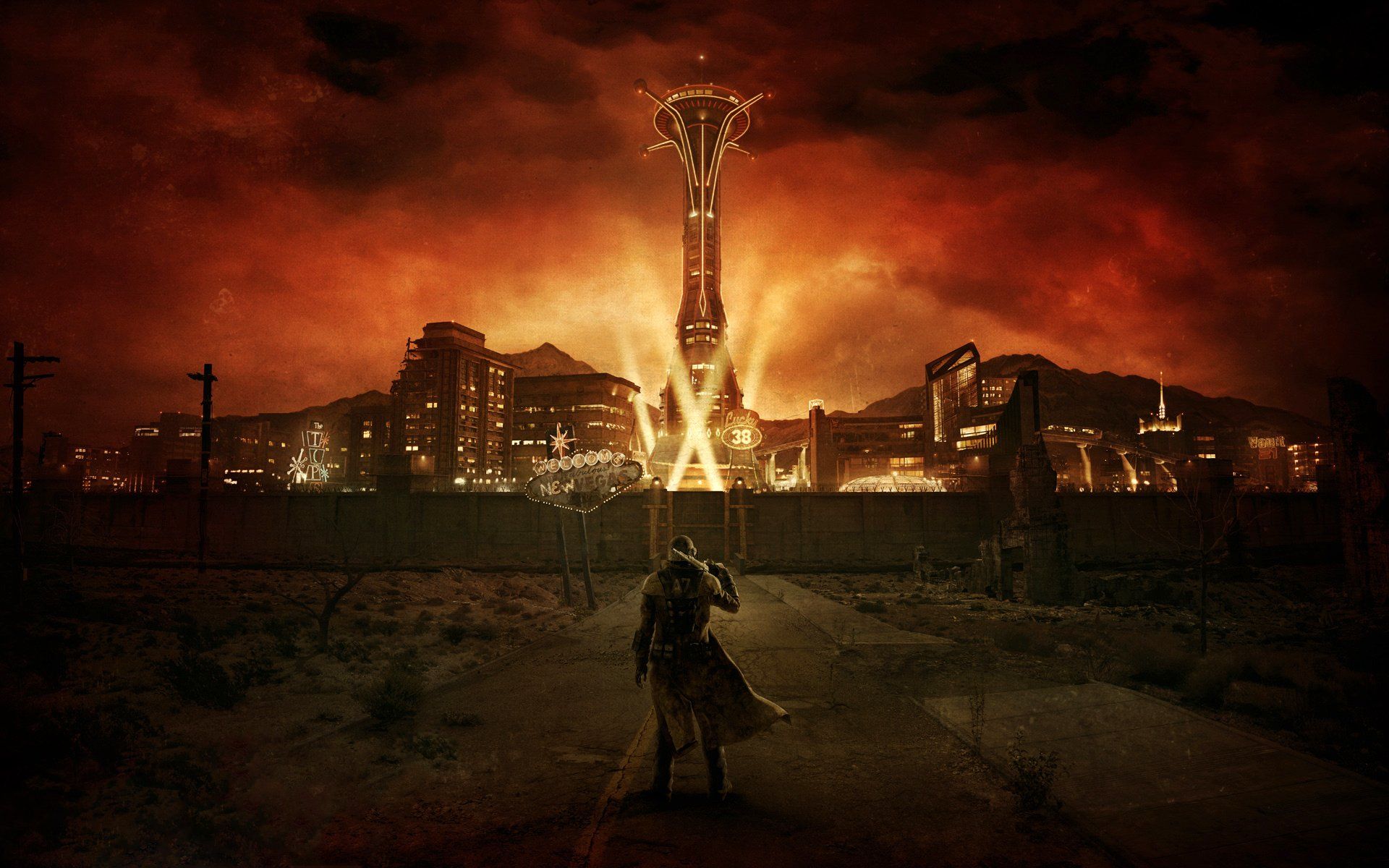 Fallout New Vegas Strip notturno, 1920x1200 Full HD+ WUXGA, Laptop