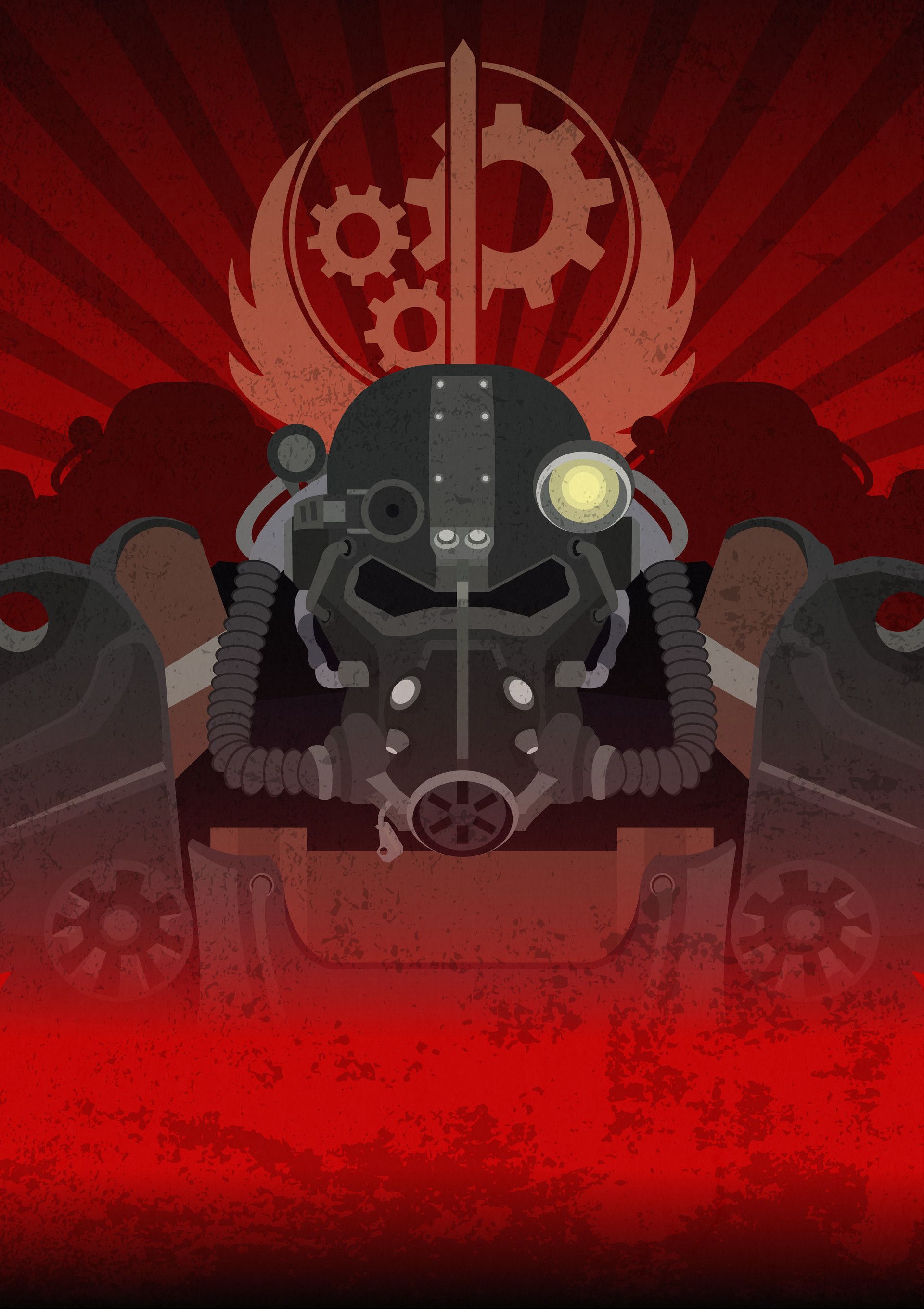 Power Armor Fallout rosso, T-51, 1920x2719 Verticale, Telefono